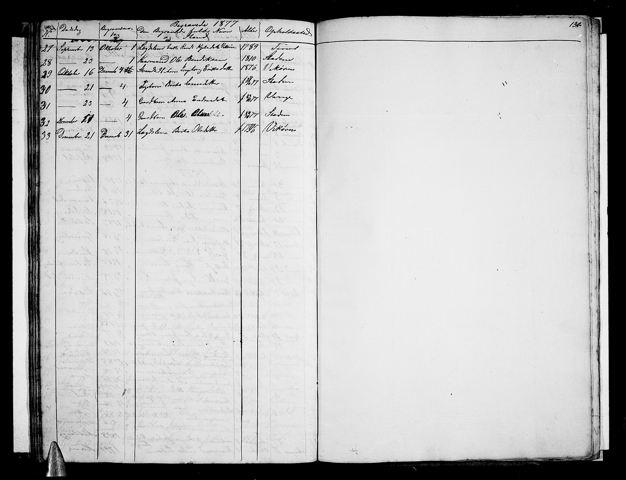 Vik sokneprestembete, SAB/A-81501: Klokkerbok nr. A 2, 1856-1877, s. 130