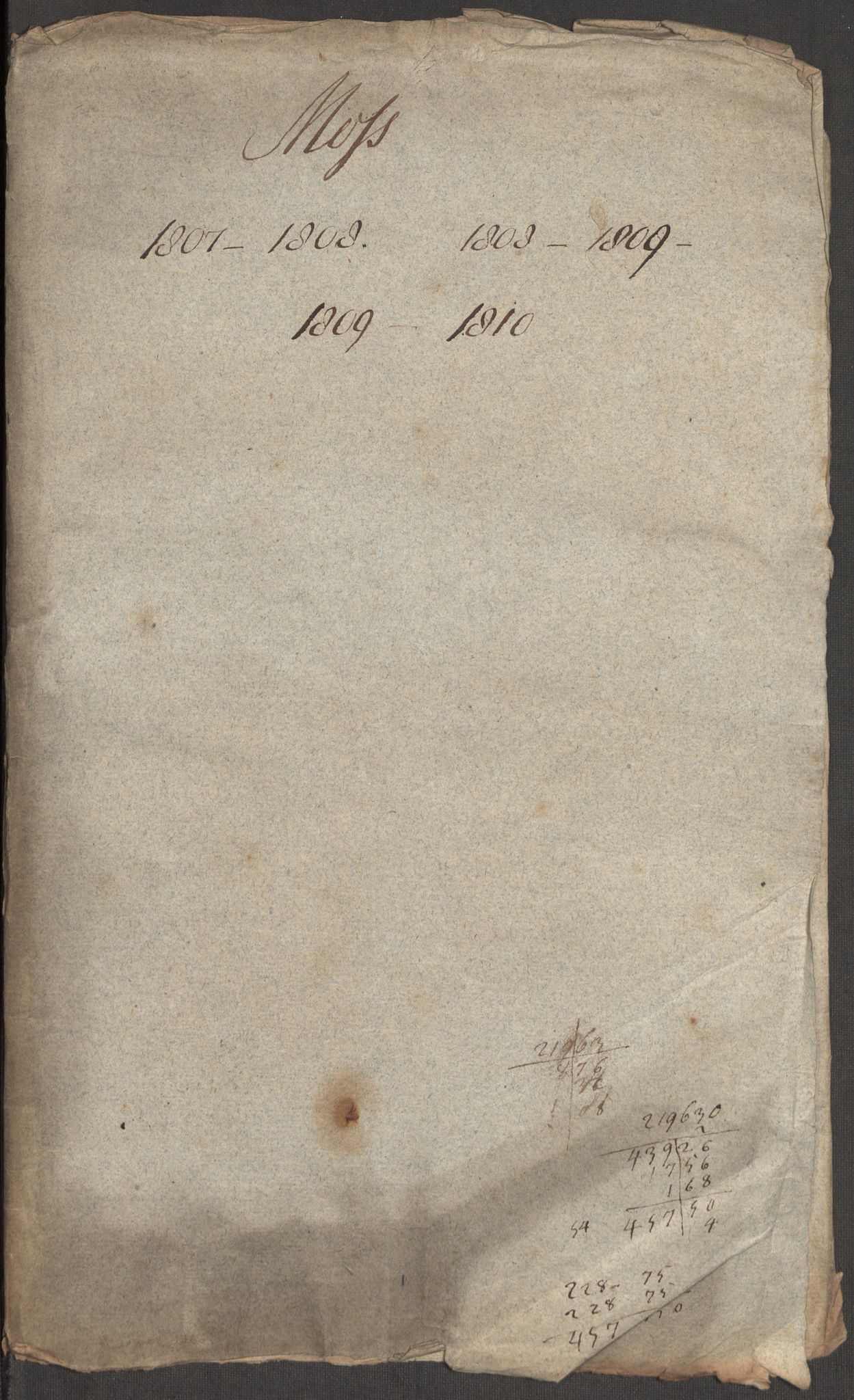 Kommersekollegiet, Brannforsikringskontoret 1767-1814, RA/EA-5458/F/Fa/L0041/0002: Moss / Dokumenter, 1807-1811