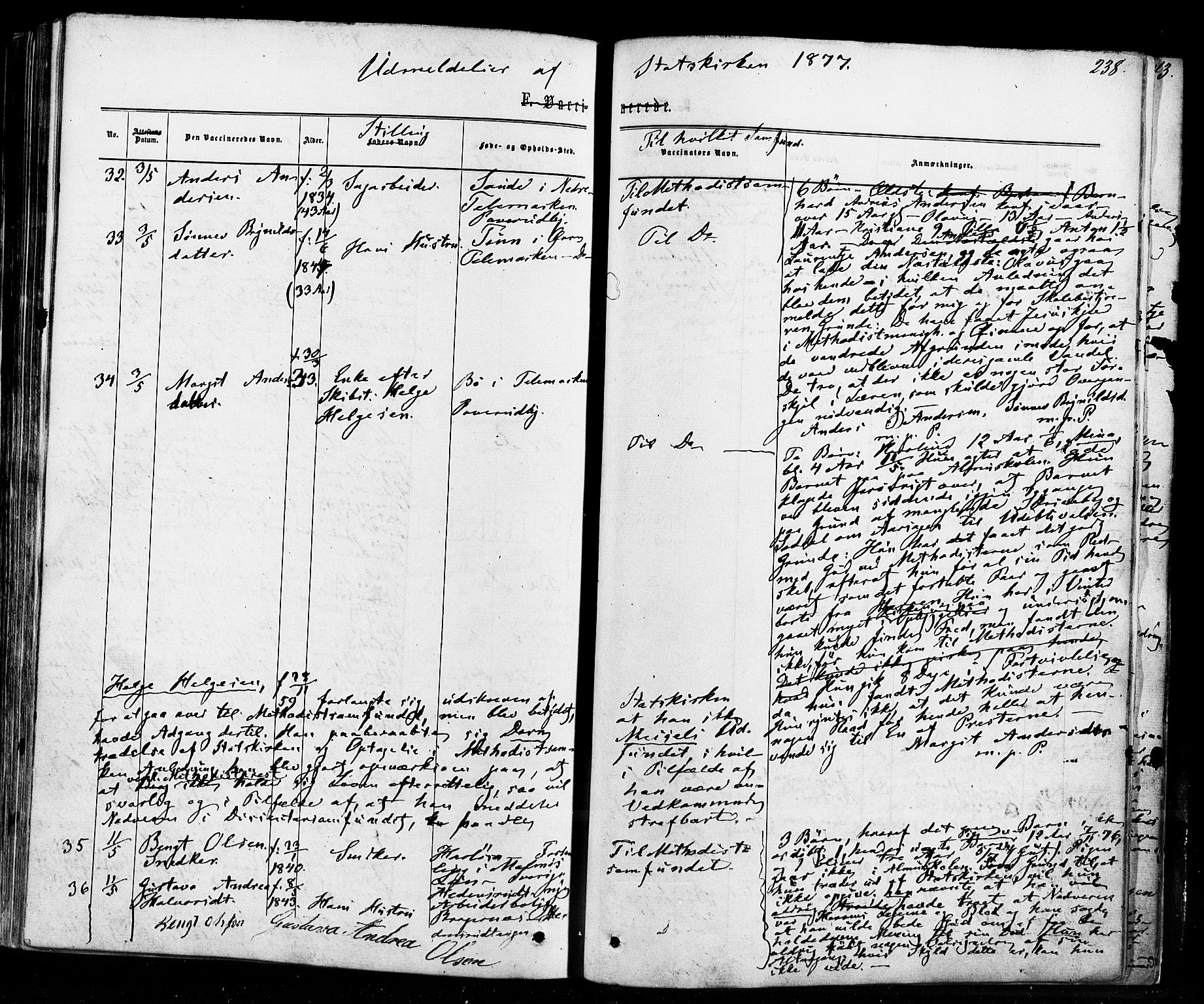 Strømsø kirkebøker, AV/SAKO-A-246/F/Fa/L0018: Ministerialbok nr. I 18, 1865-1878, s. 238