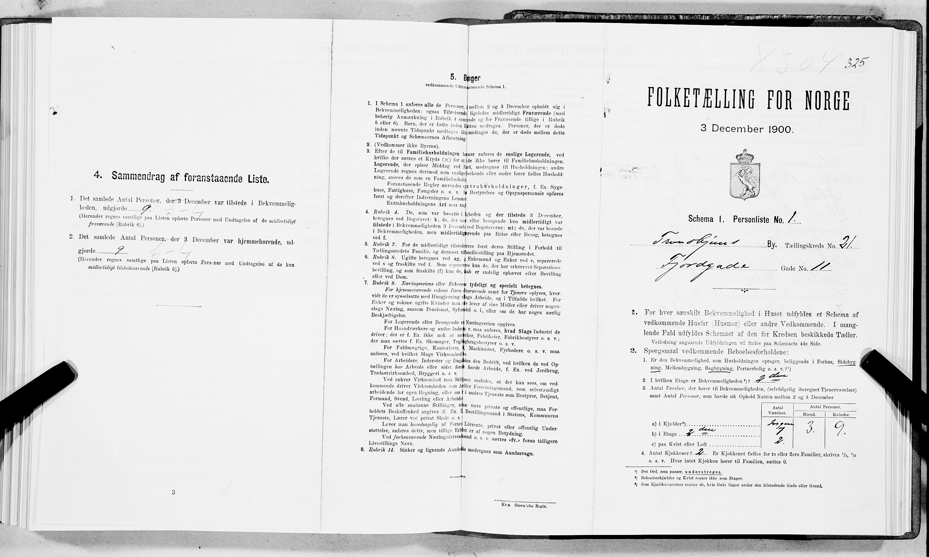 SAT, Folketelling 1900 for 1601 Trondheim kjøpstad, 1900, s. 3390