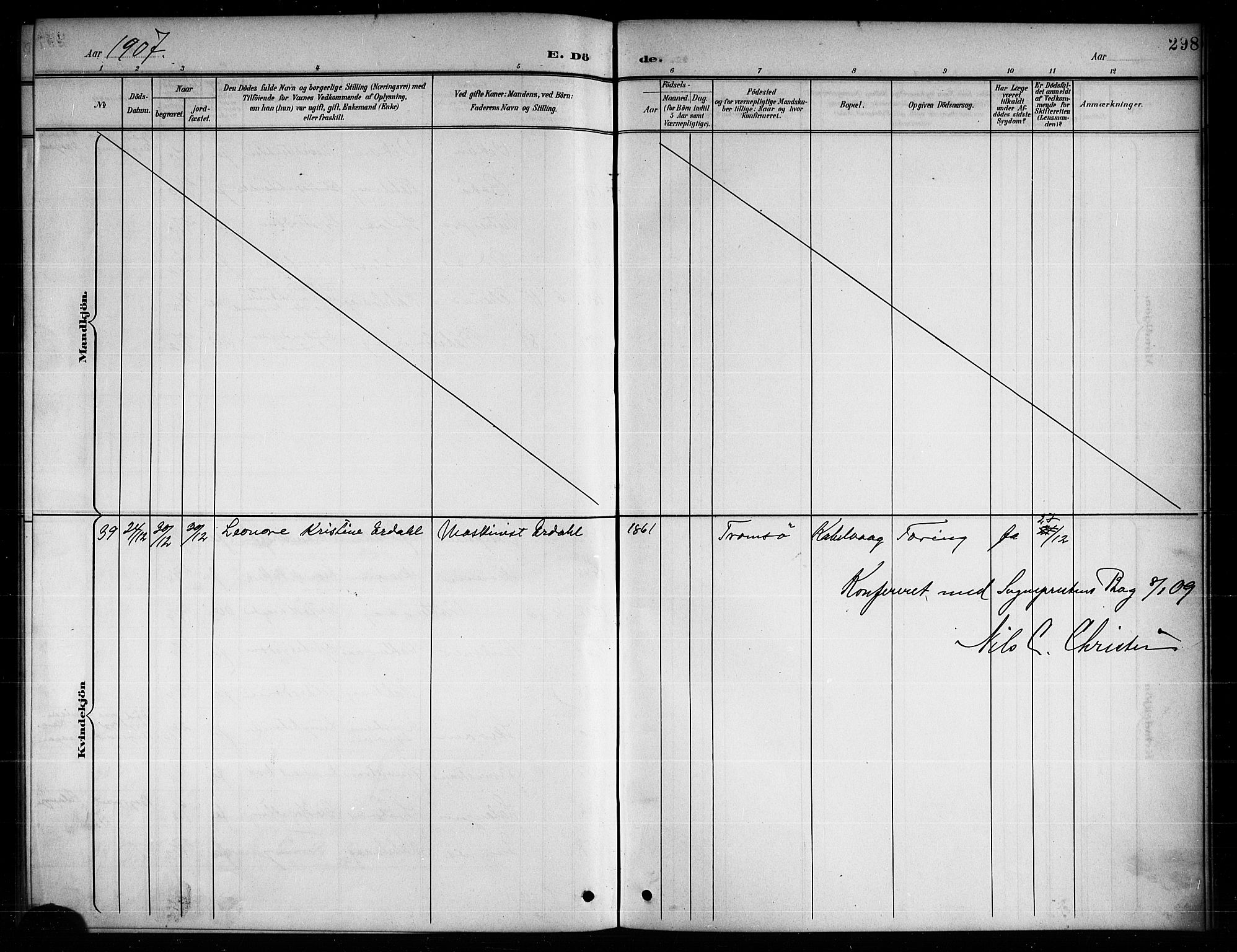 Ministerialprotokoller, klokkerbøker og fødselsregistre - Nordland, AV/SAT-A-1459/874/L1078: Klokkerbok nr. 874C07, 1900-1907, s. 298