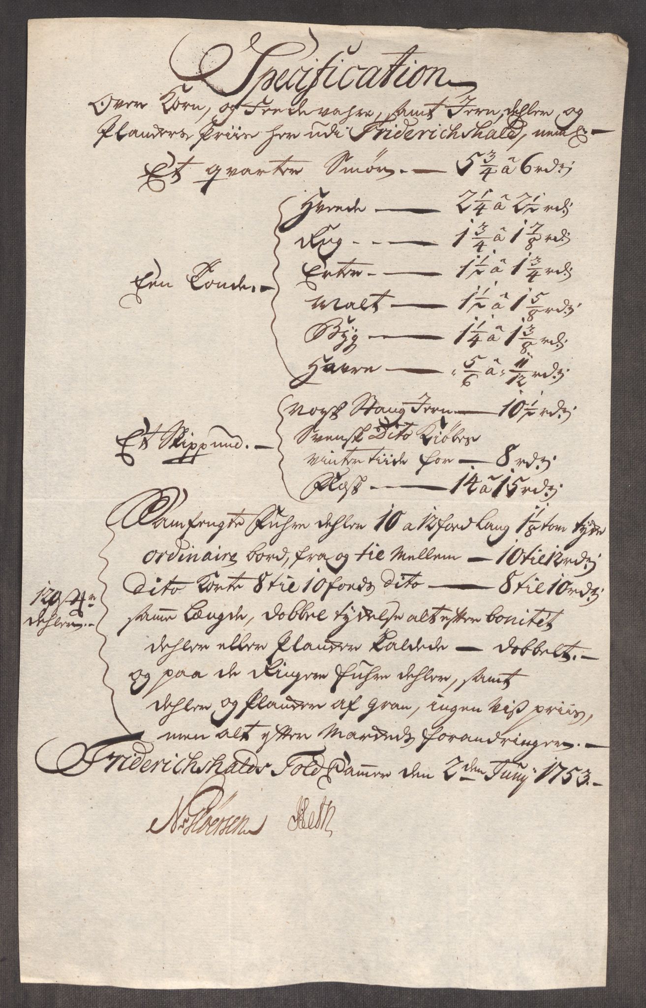 Rentekammeret inntil 1814, Realistisk ordnet avdeling, RA/EA-4070/Oe/L0005: [Ø1]: Priskuranter, 1753-1757, s. 10