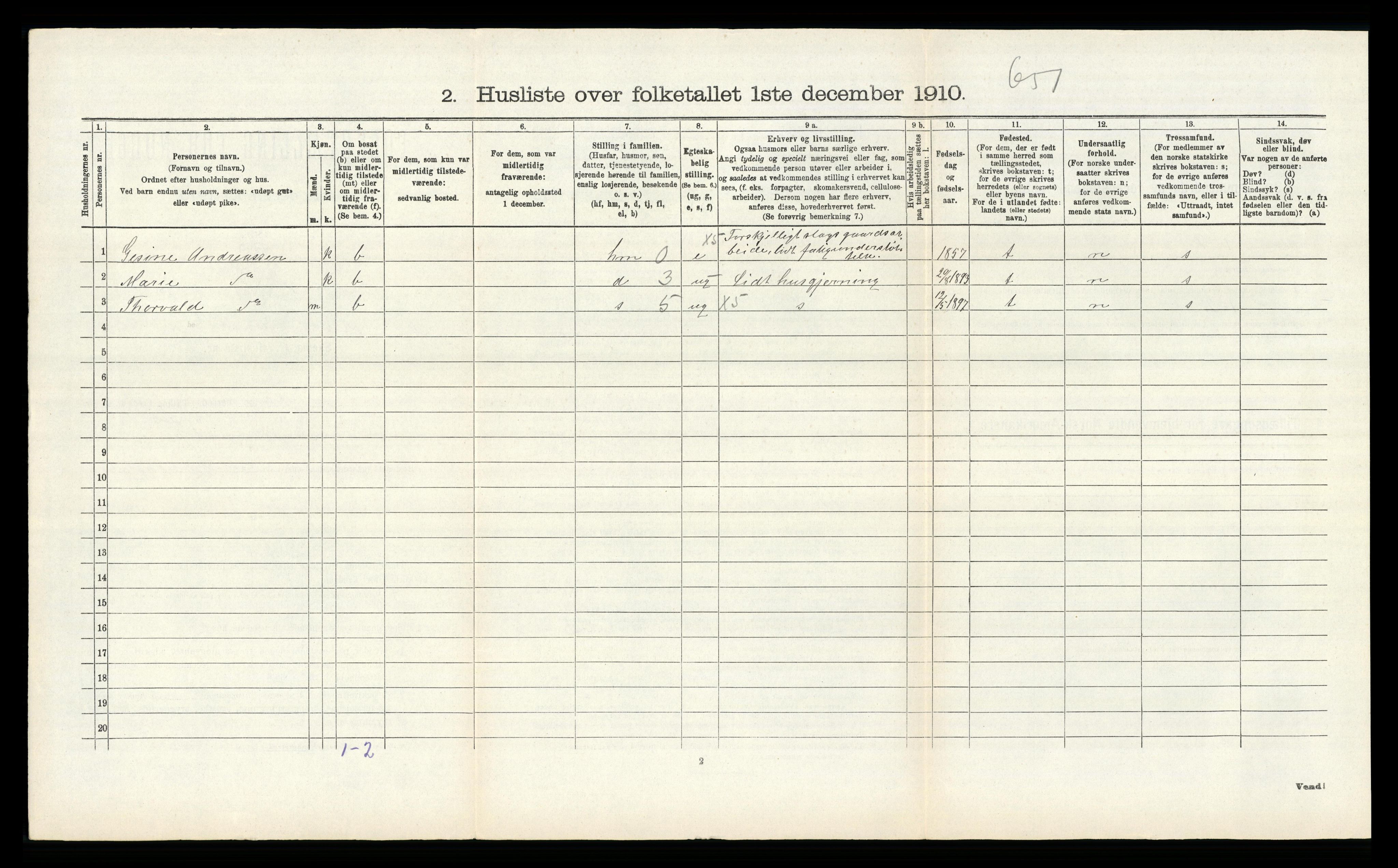 RA, Folketelling 1910 for 1040 Spind herred, 1910, s. 305