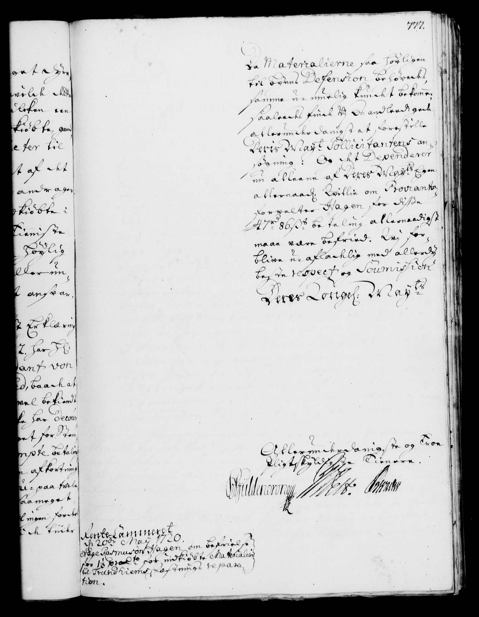 Rentekammeret, Kammerkanselliet, RA/EA-3111/G/Gf/Gfa/L0002: Norsk relasjons- og resolusjonsprotokoll (merket RK 52.2), 1720, s. 751