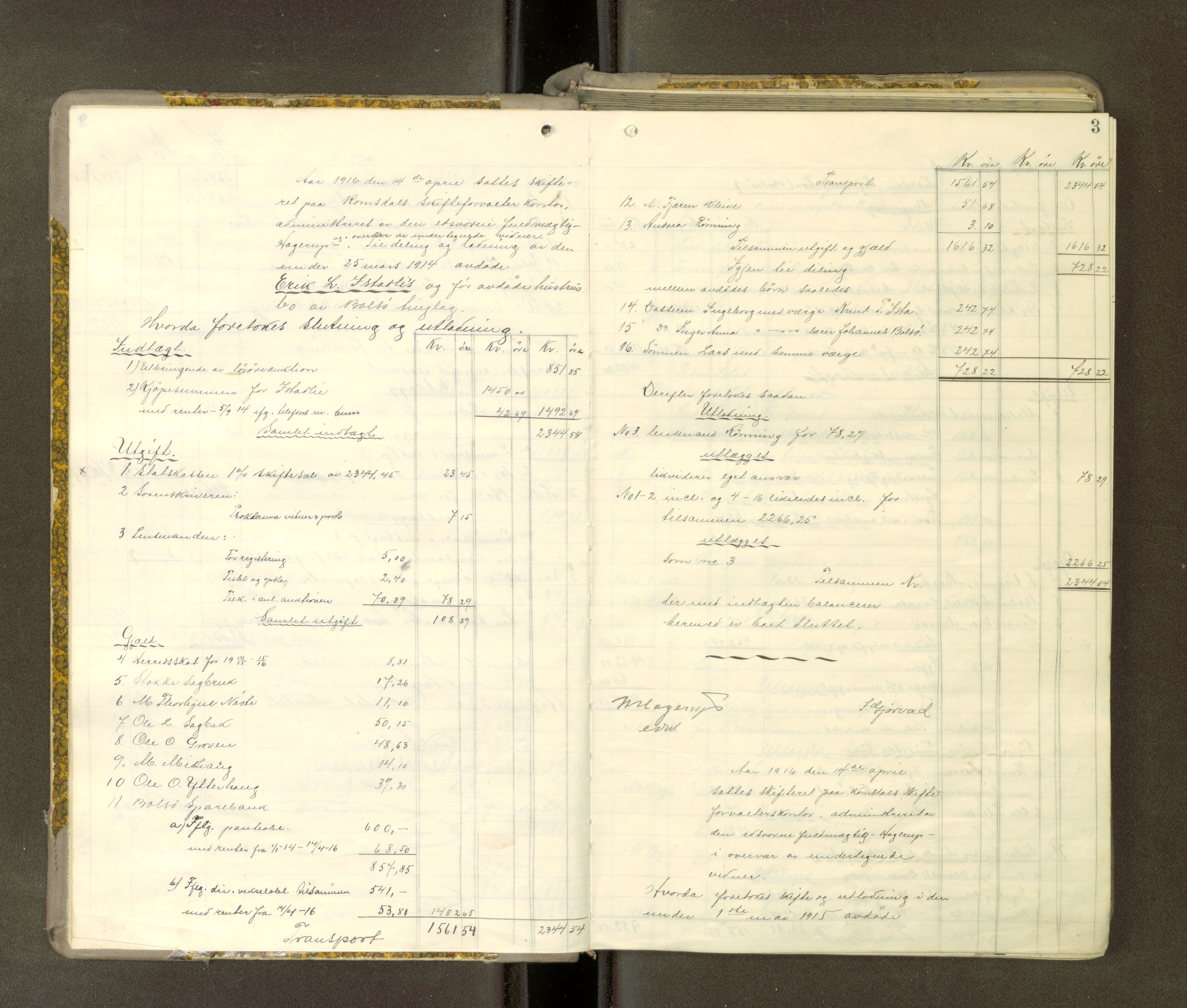 Romsdal sorenskriveri, AV/SAT-A-4149/1/3/3A/L0021: Skifteutlodnings Protokoll 7, 1916-1920, s. 2b-3a