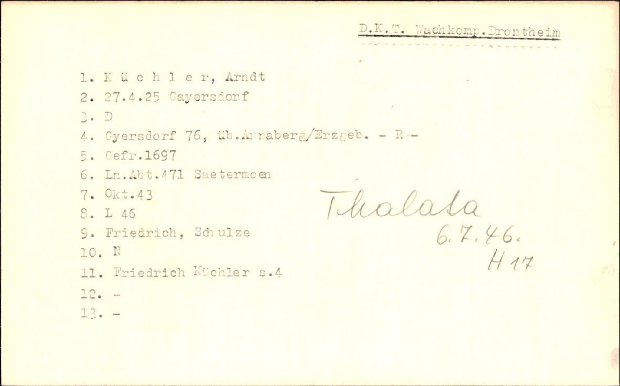 Hjemsendte tyskere , RA/RAFA-6487/D/Db/L0017: Küchler-Liedkte, 1945-1947, s. 2