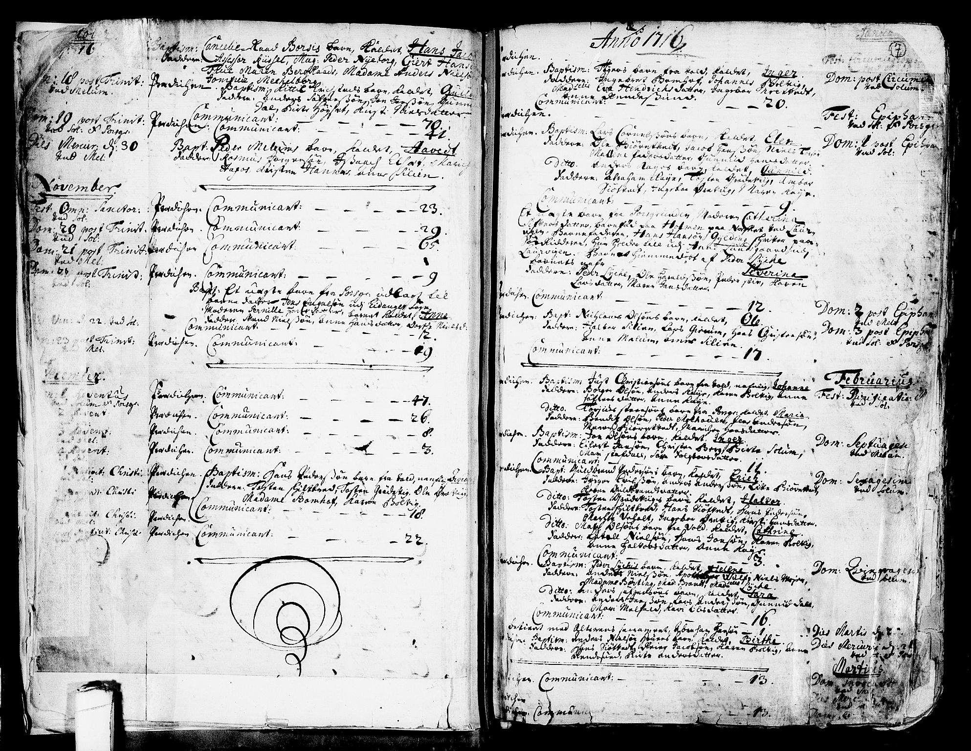 Solum kirkebøker, AV/SAKO-A-306/F/Fa/L0002: Ministerialbok nr. I 2, 1713-1761, s. 7