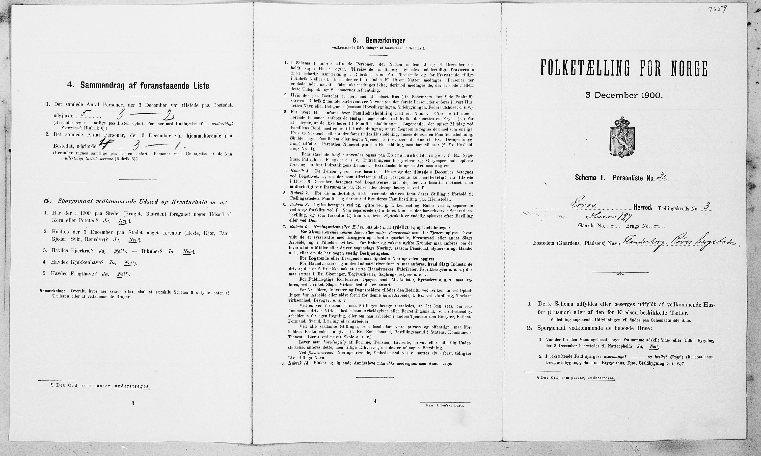 SAT, Folketelling 1900 for 1640 Røros herred, 1900, s. 326