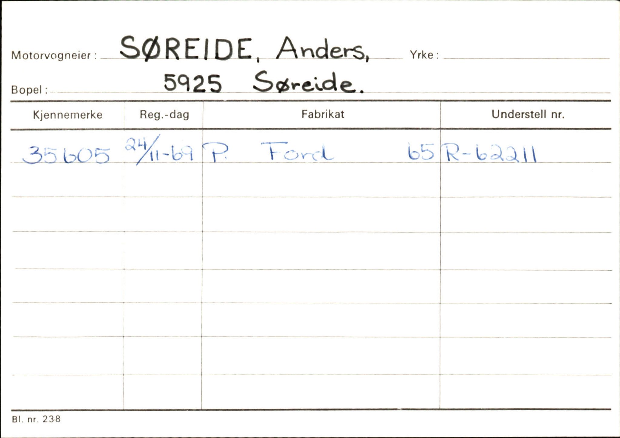 Statens vegvesen, Sogn og Fjordane vegkontor, AV/SAB-A-5301/4/F/L0131: Eigarregister Høyanger P-Å. Stryn S-Å, 1945-1975, s. 542