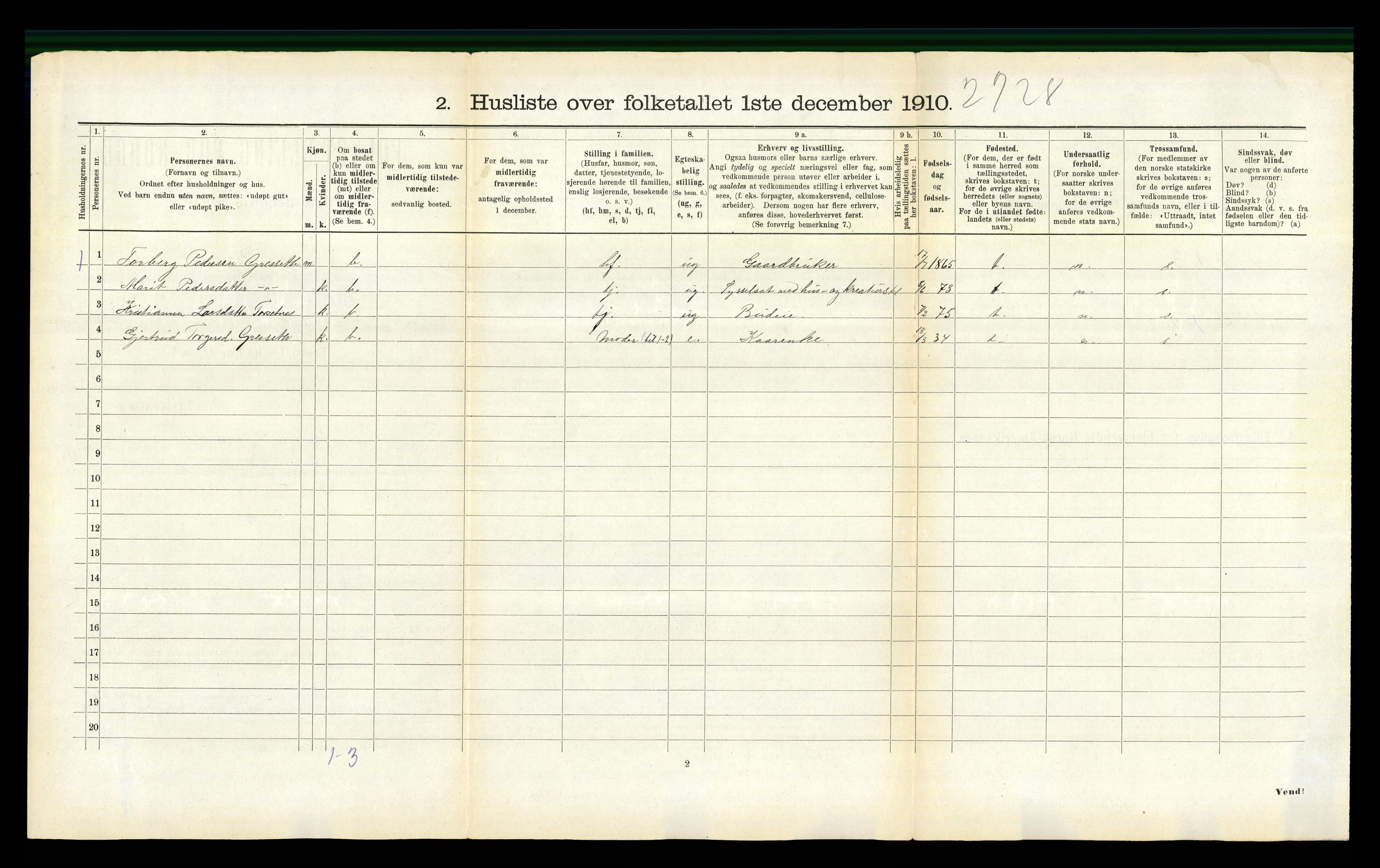 RA, Folketelling 1910 for 1569 Aure herred, 1910, s. 155