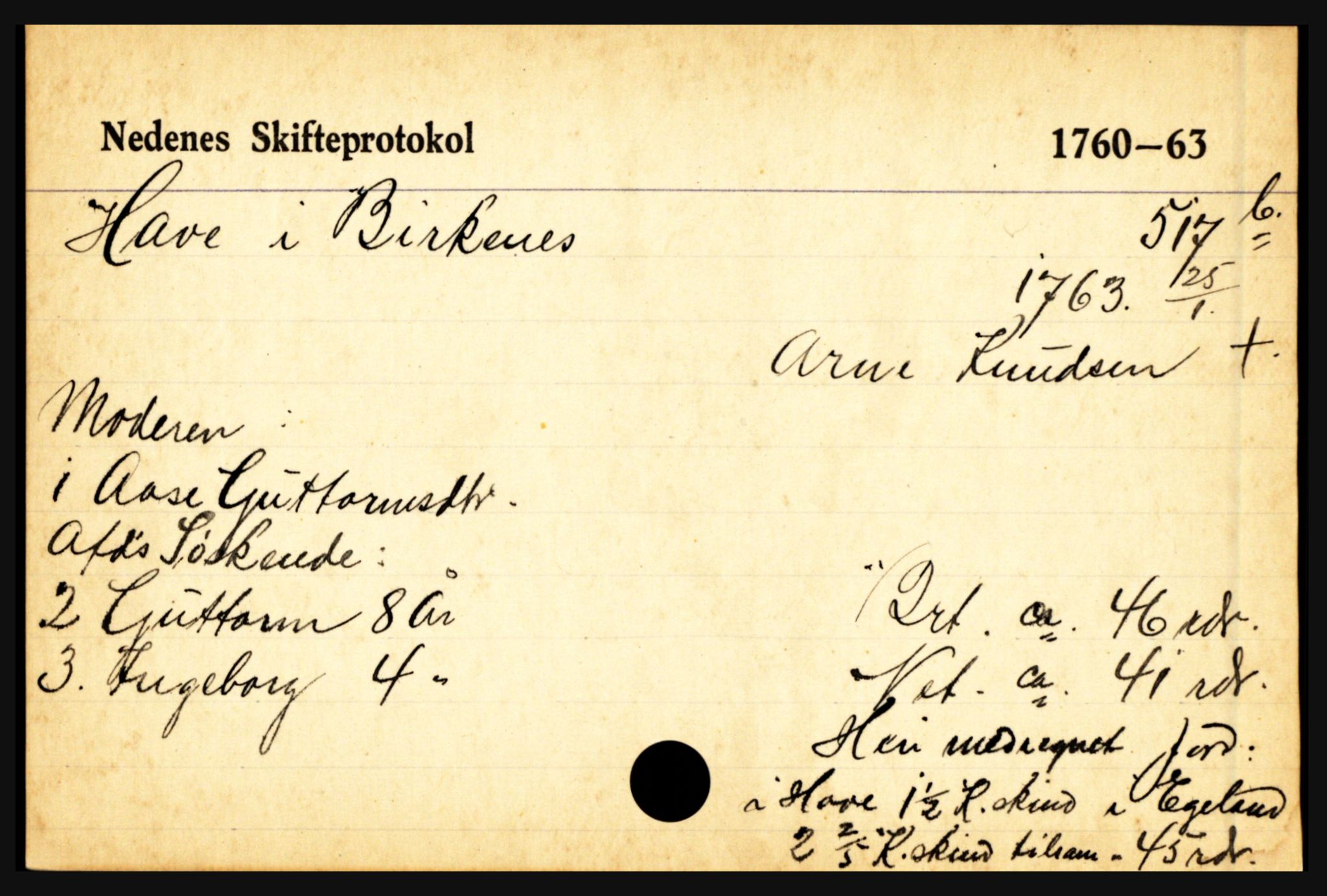 Nedenes sorenskriveri før 1824, AV/SAK-1221-0007/H, s. 11457