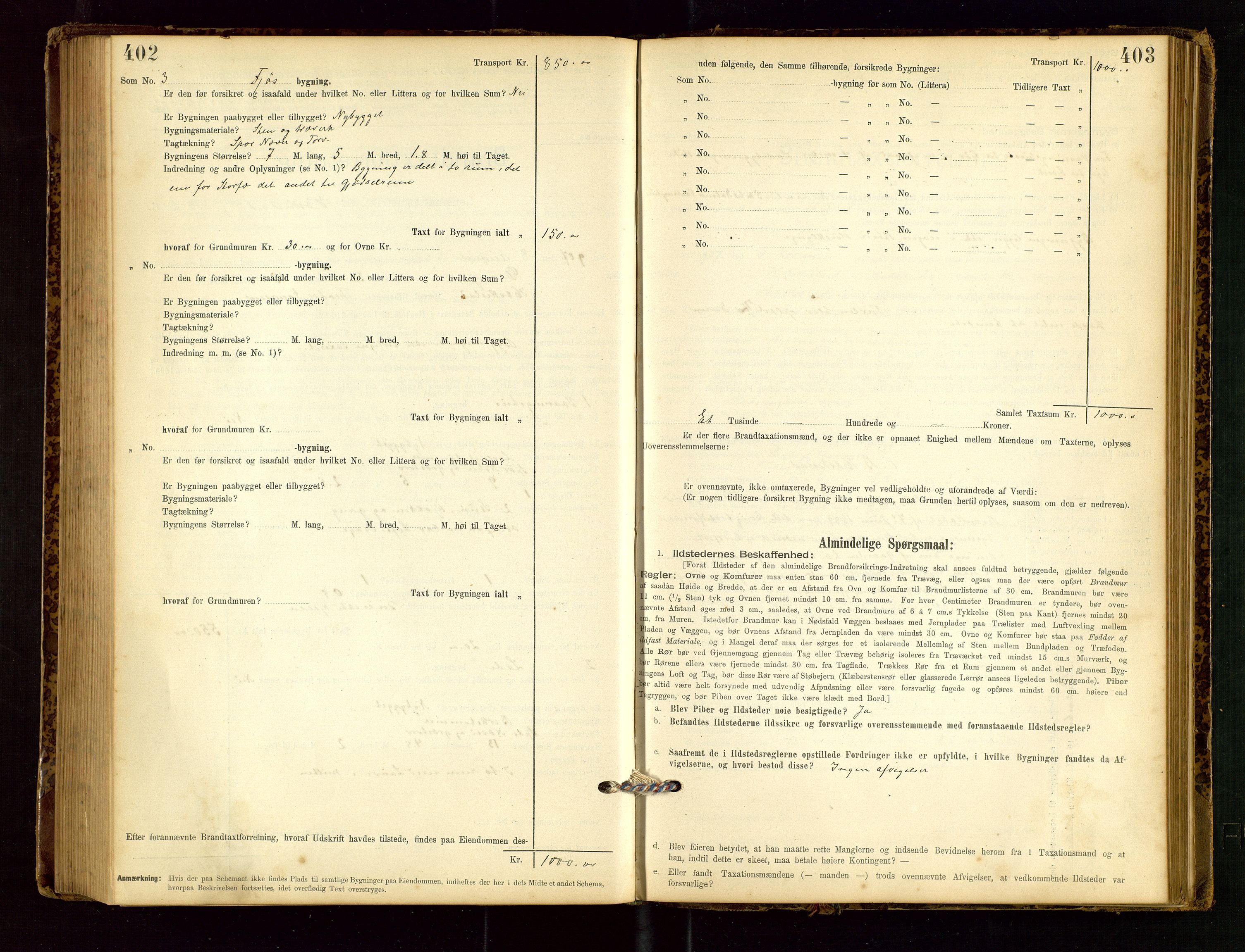 Heskestad lensmannskontor, SAST/A-100304/Gob/L0001: "Brandtaxationsprotokol", 1894-1915, s. 402-403