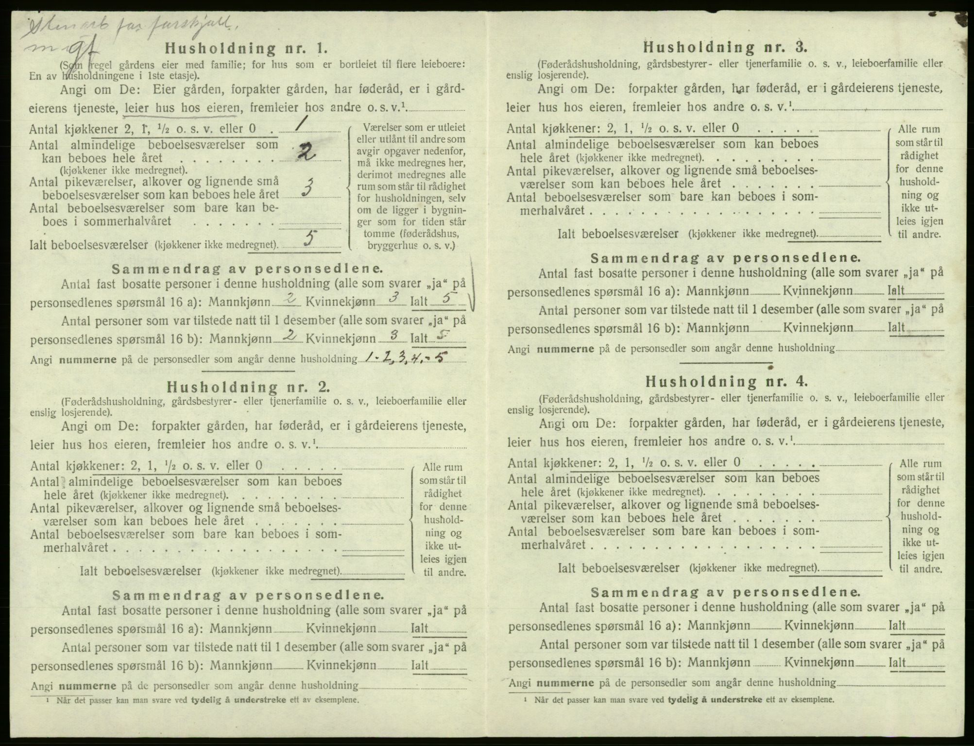 SAB, Folketelling 1920 for 1240 Strandvik herred, 1920, s. 450