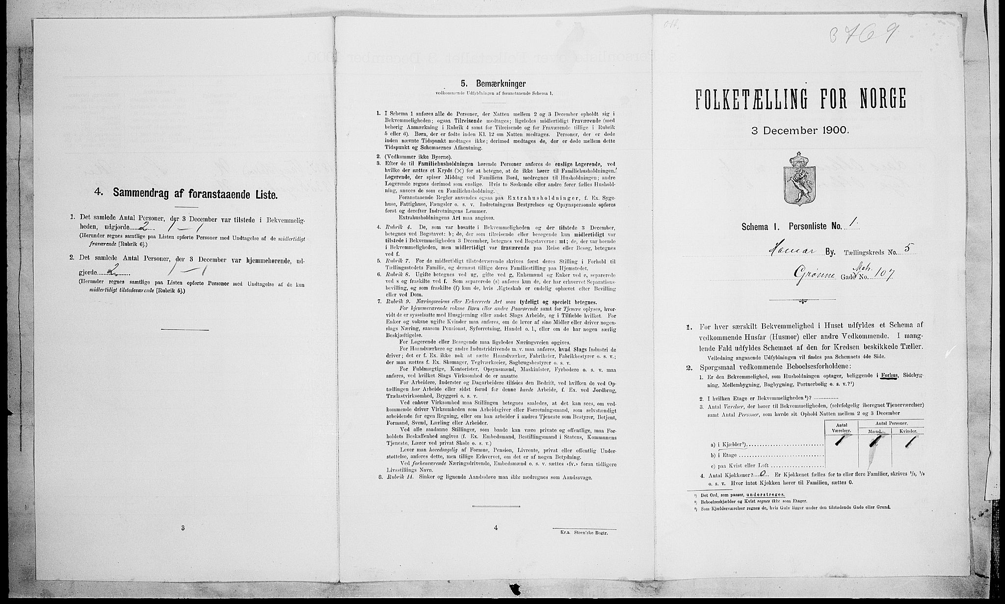 SAH, Folketelling 1900 for 0401 Hamar kjøpstad, 1900, s. 1522