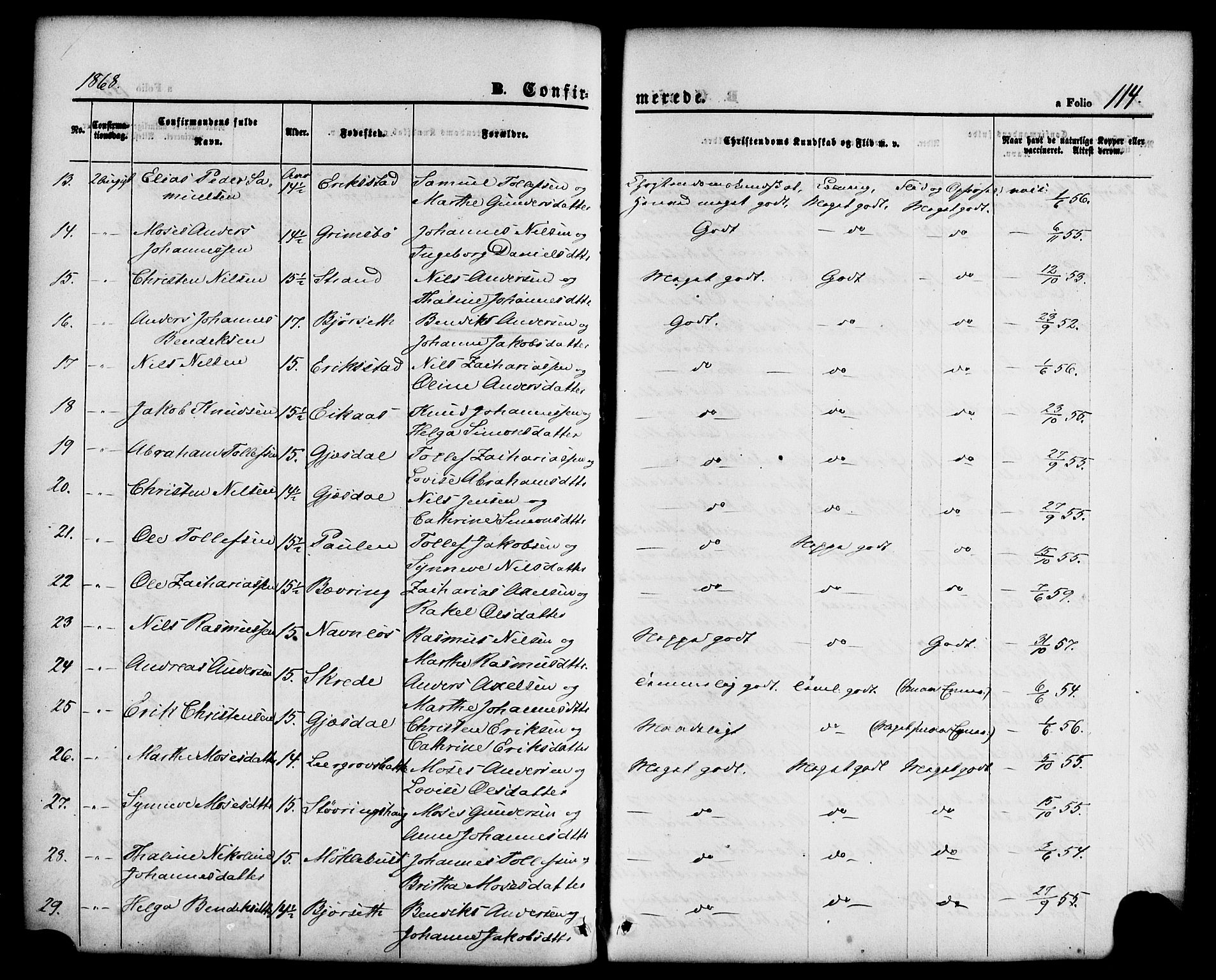 Jølster sokneprestembete, AV/SAB-A-80701/H/Haa/Haaa/L0011: Ministerialbok nr. A 11, 1866-1881, s. 114