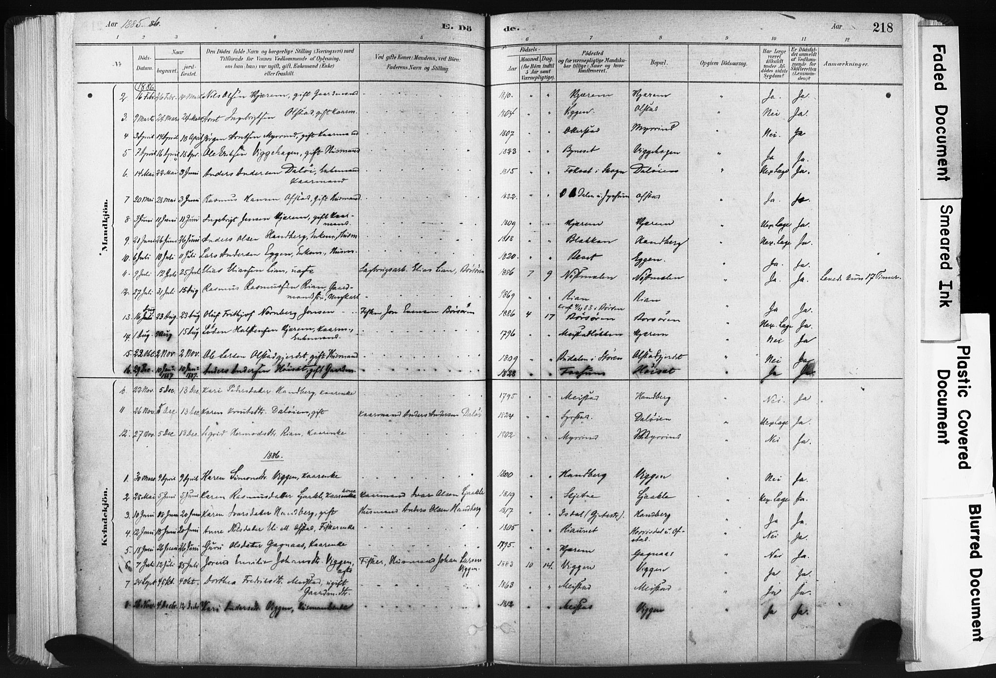 Ministerialprotokoller, klokkerbøker og fødselsregistre - Sør-Trøndelag, SAT/A-1456/665/L0773: Ministerialbok nr. 665A08, 1879-1905, s. 218