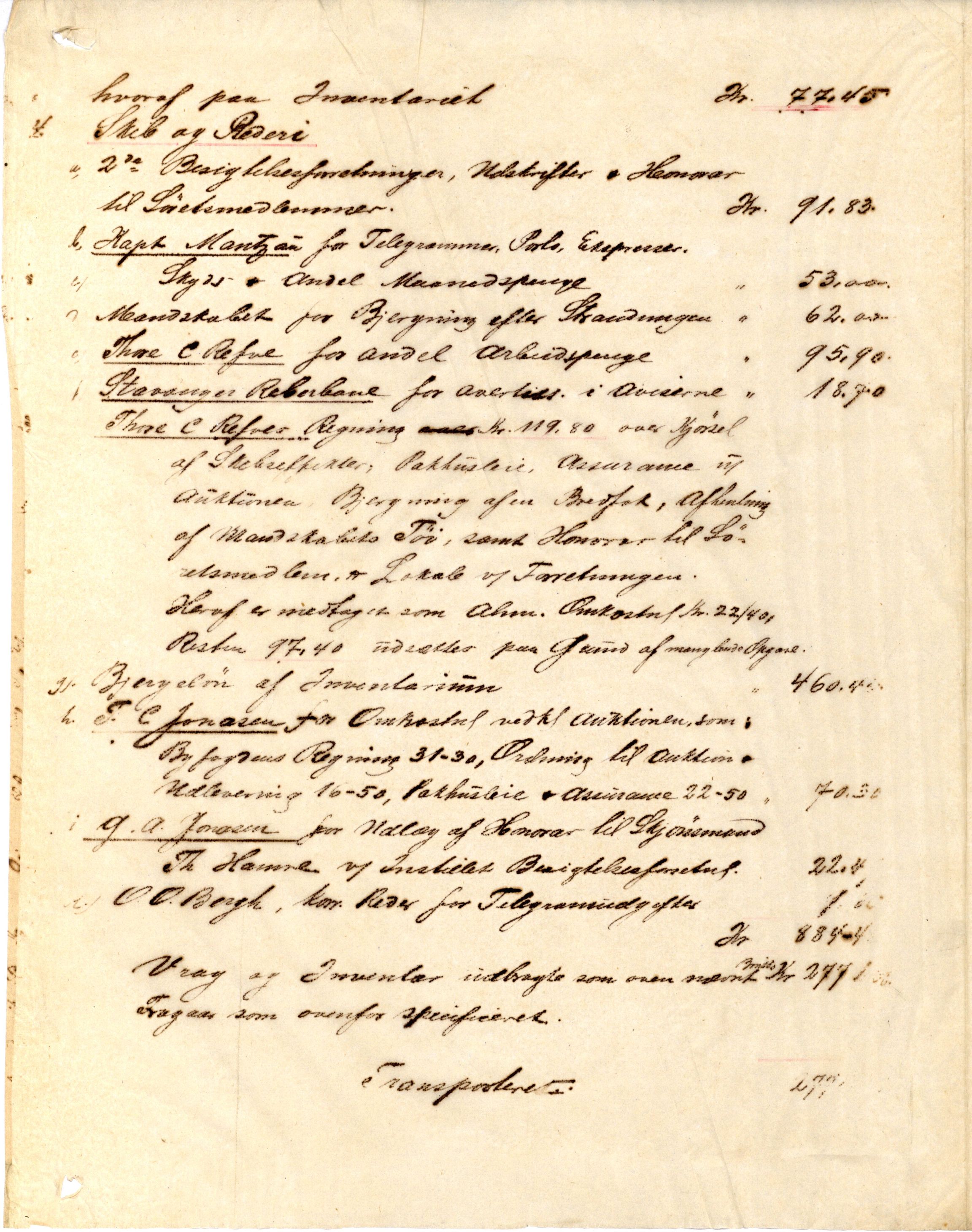 Pa 63 - Østlandske skibsassuranceforening, VEMU/A-1079/G/Ga/L0017/0014: Havaridokumenter / Petrus, Vera, Venus, Iphigenia, Jarlsberg, Harmonia, 1884, s. 5
