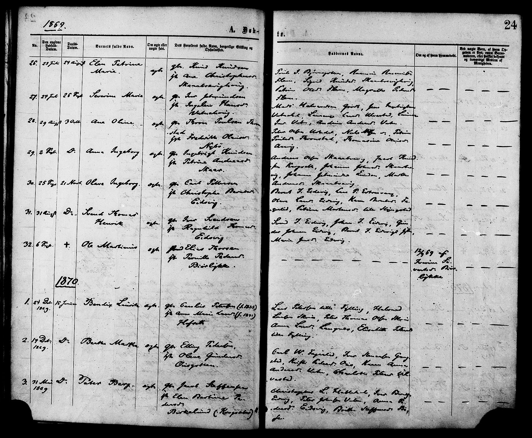 Ministerialprotokoller, klokkerbøker og fødselsregistre - Møre og Romsdal, AV/SAT-A-1454/525/L0373: Ministerialbok nr. 525A03, 1864-1879, s. 24