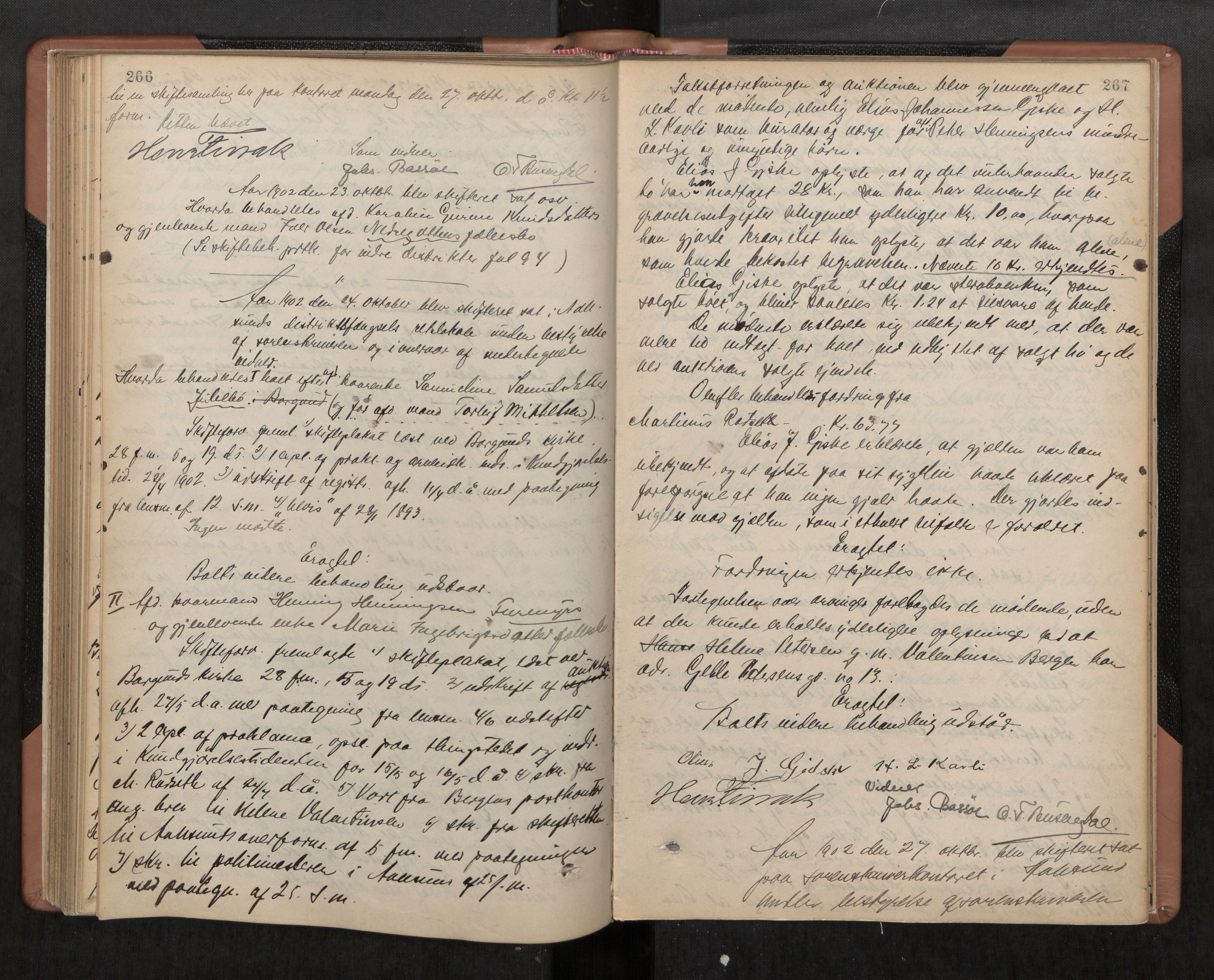 Nordre Sunnmøre sorenskriveri, AV/SAT-A-0006/1/3/3B/L0003: Skiftebehandlingsprotokoll 3, 1892-1907, s. 266-267