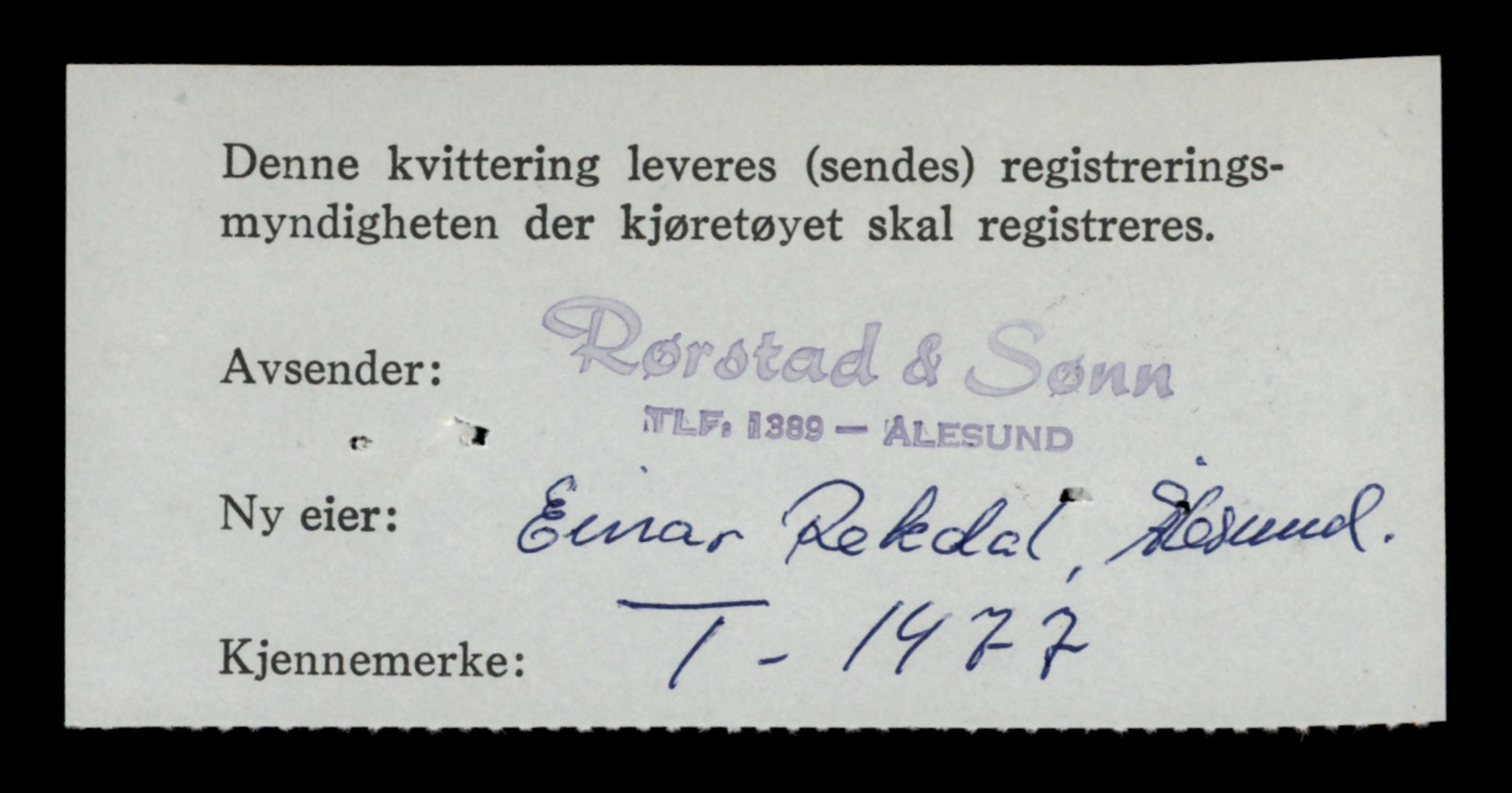 Møre og Romsdal vegkontor - Ålesund trafikkstasjon, SAT/A-4099/F/Fe/L0013: Registreringskort for kjøretøy T 1451 - T 1564, 1927-1998, s. 484