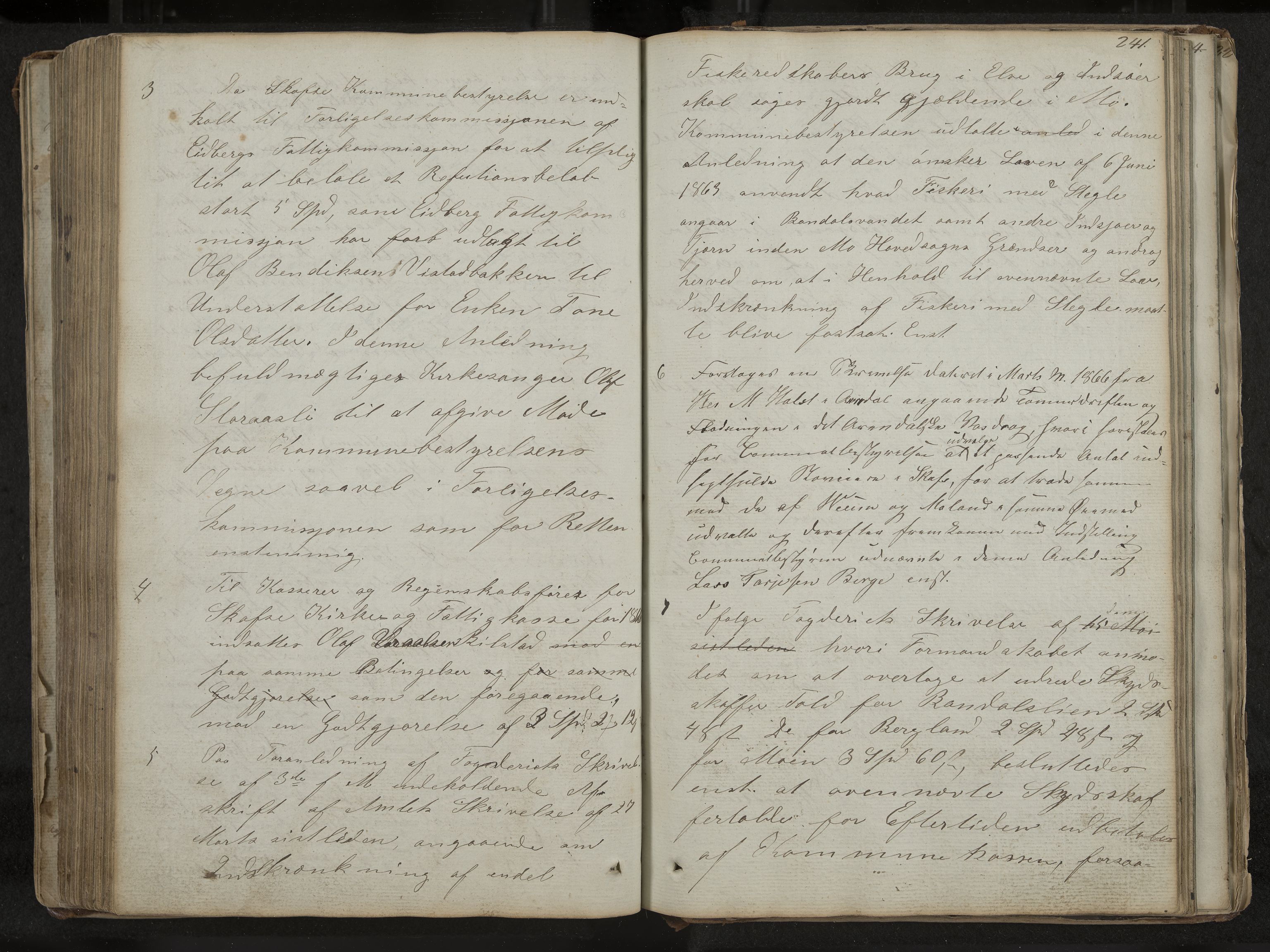 Mo formannskap og sentraladministrasjon, IKAK/0832021/A/L0001: Møtebok Mo og Skafså, 1837-1882, s. 241