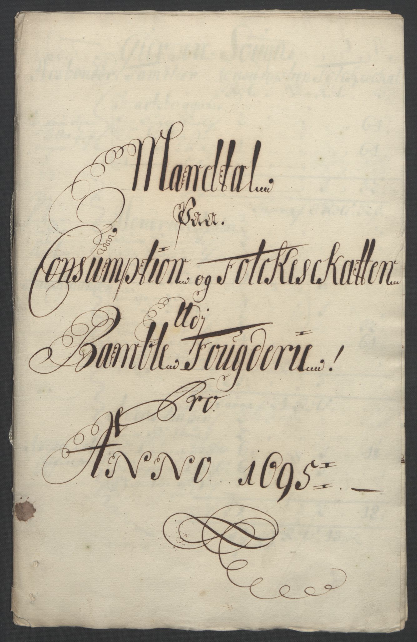 Rentekammeret inntil 1814, Reviderte regnskaper, Fogderegnskap, AV/RA-EA-4092/R36/L2093: Fogderegnskap Øvre og Nedre Telemark og Bamble, 1695, s. 453