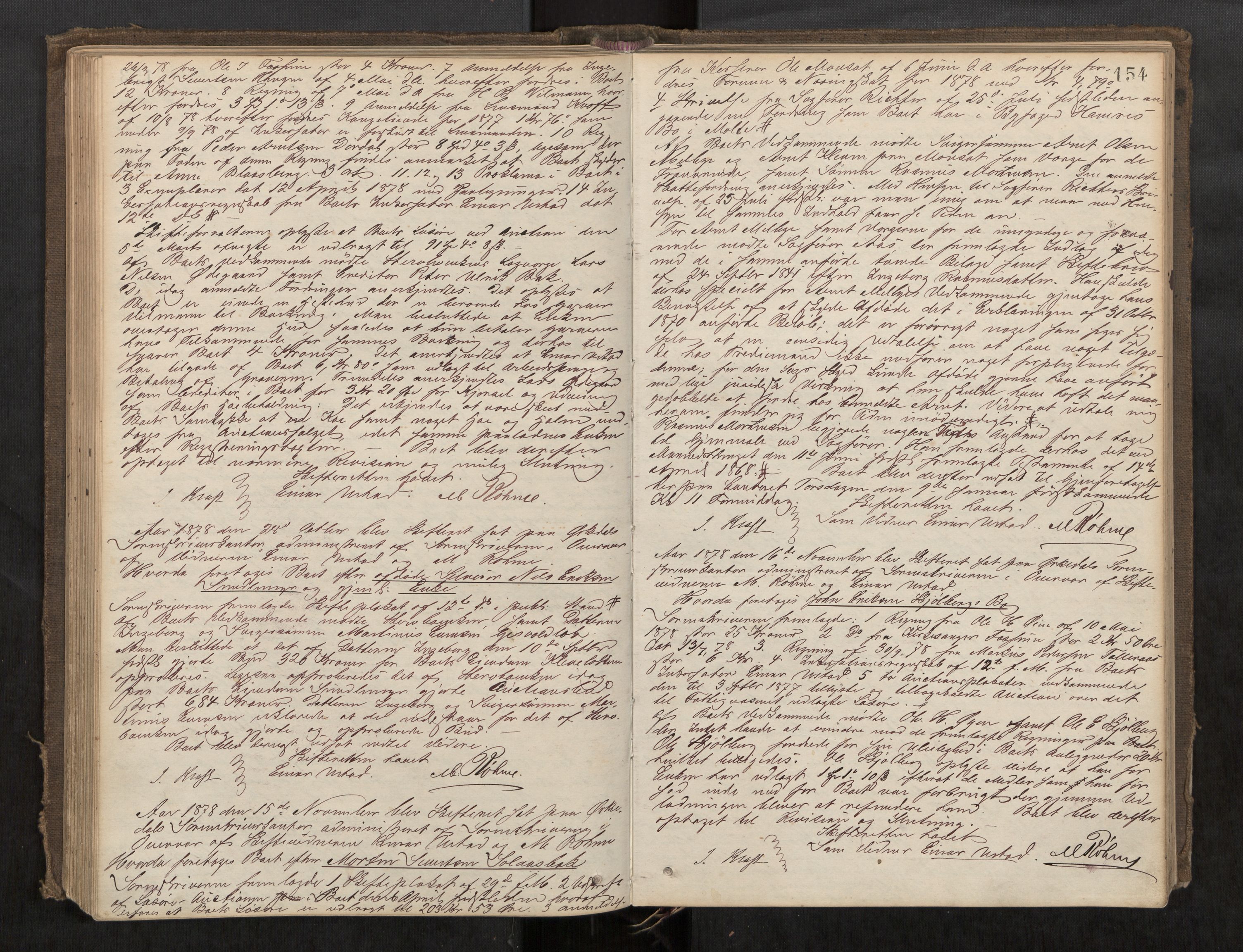 Orkdal sorenskriveri, AV/SAT-A-4169/1/3/3B/L0006: Skiftebehandlingsprotokoll, 1870-1885, s. 153b-154a