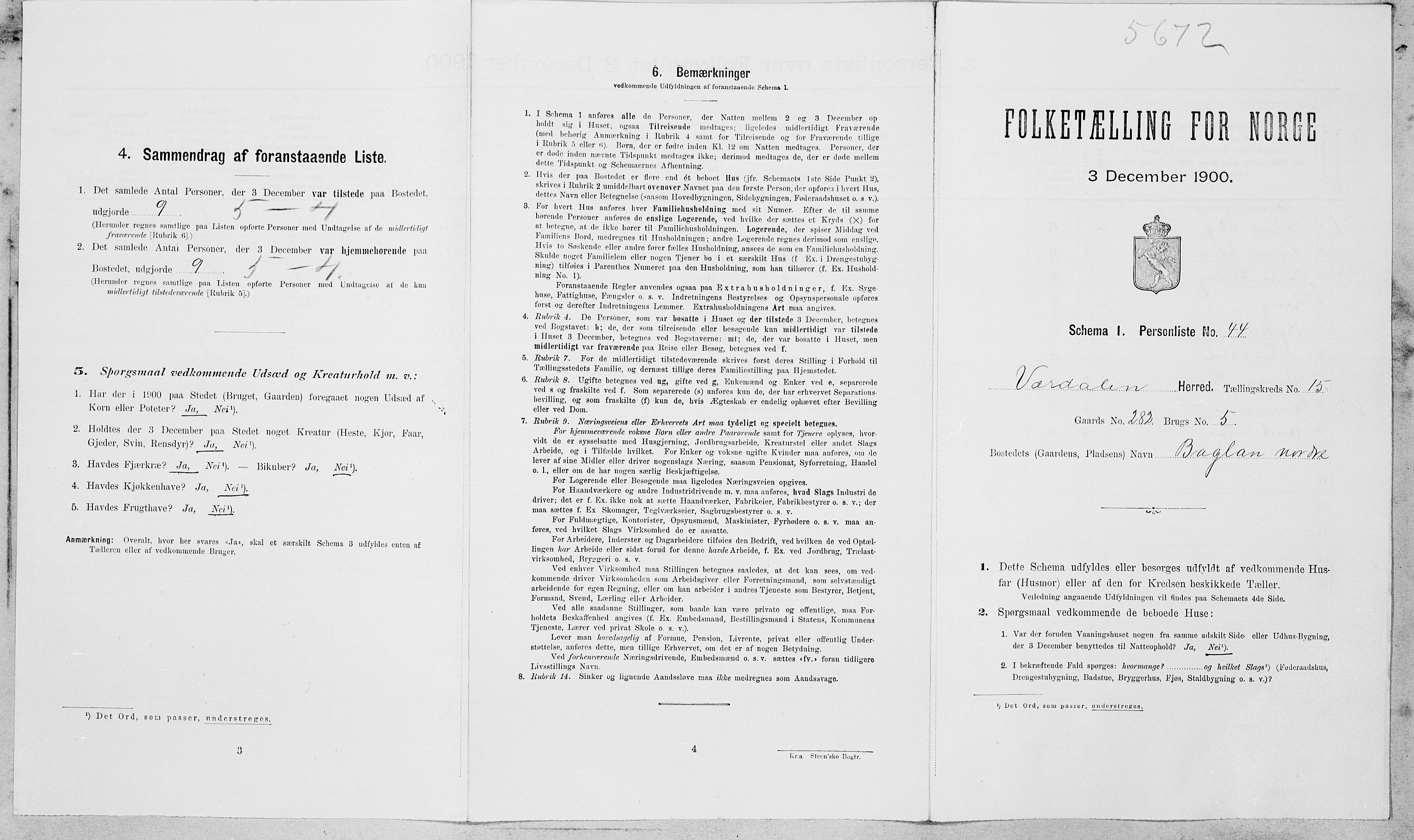 SAT, Folketelling 1900 for 1721 Verdal herred, 1900, s. 1965