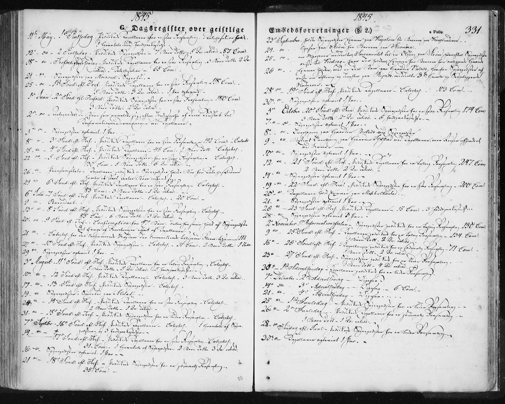 Ministerialprotokoller, klokkerbøker og fødselsregistre - Nordland, AV/SAT-A-1459/801/L0007: Ministerialbok nr. 801A07, 1845-1863, s. 331