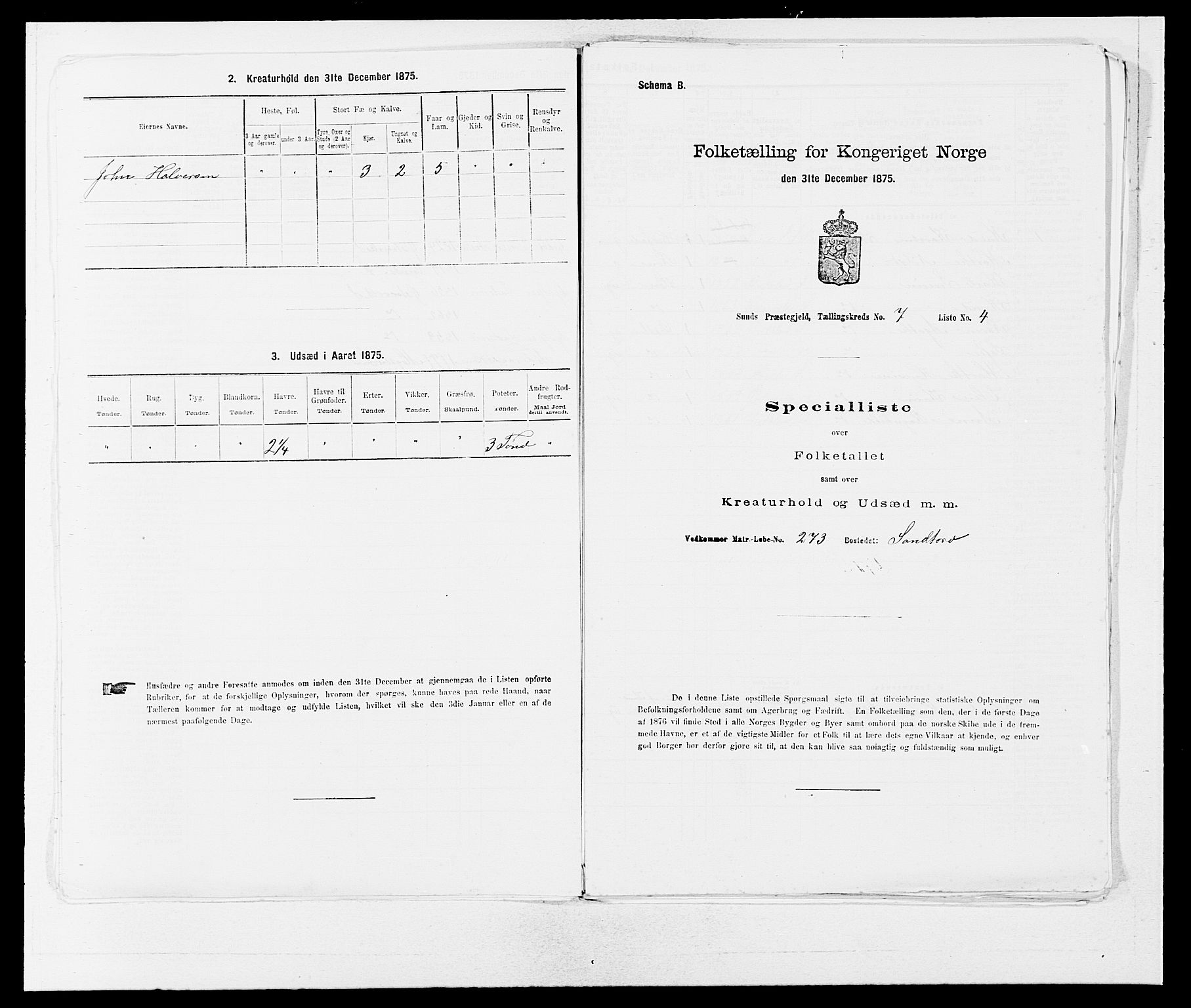 SAB, Folketelling 1875 for 1245P Sund prestegjeld, 1875, s. 681