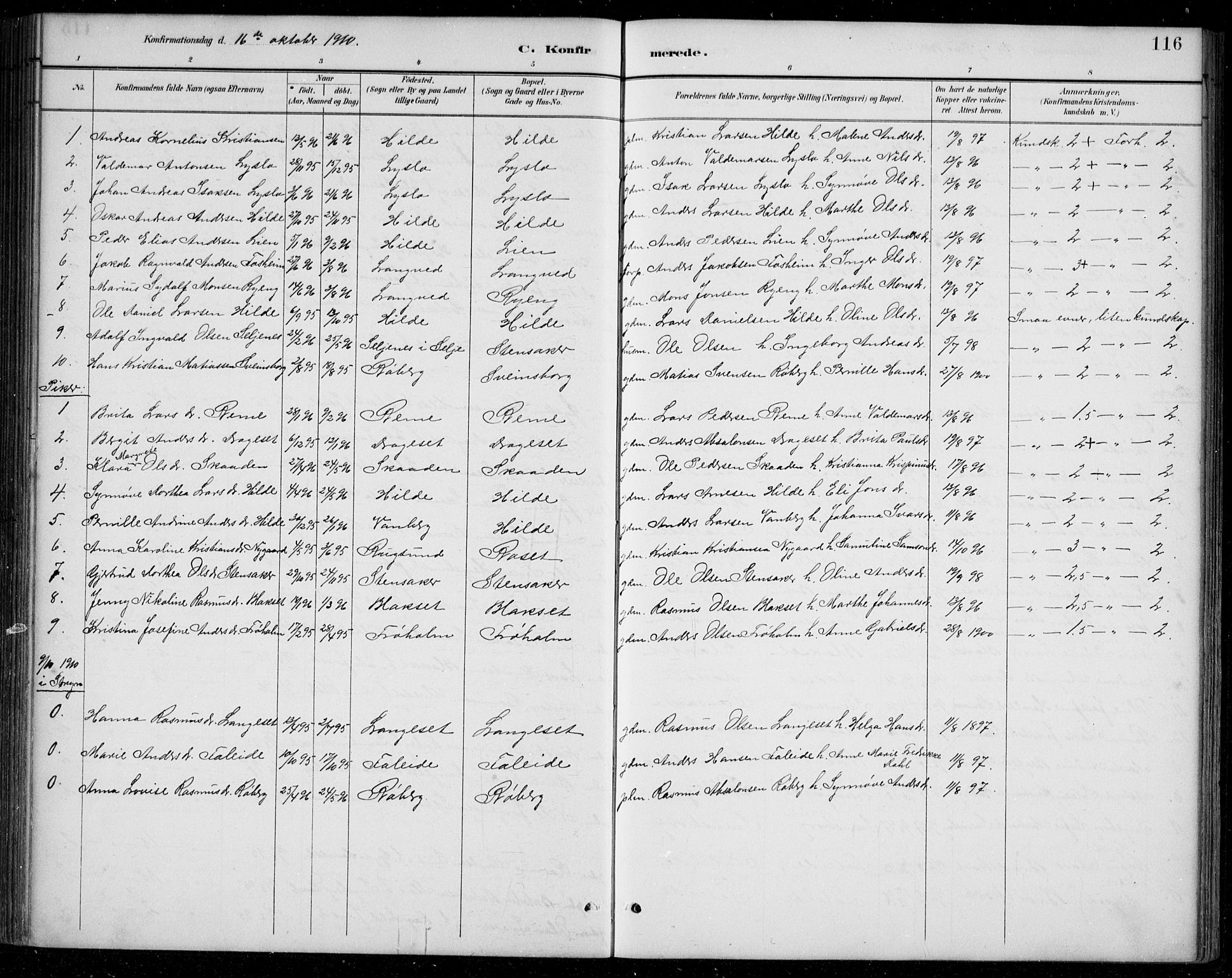 Innvik sokneprestembete, AV/SAB-A-80501: Klokkerbok nr. A 3, 1886-1912, s. 116