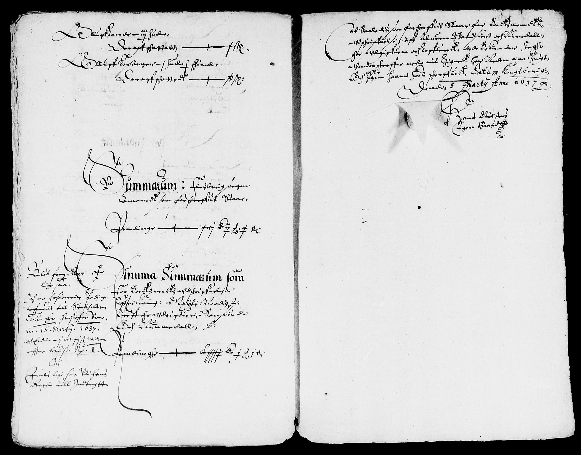 Rentekammeret inntil 1814, Reviderte regnskaper, Lensregnskaper, AV/RA-EA-5023/R/Rb/Rbn/L0001: Numedal og Sandsvær len, 1628-1638