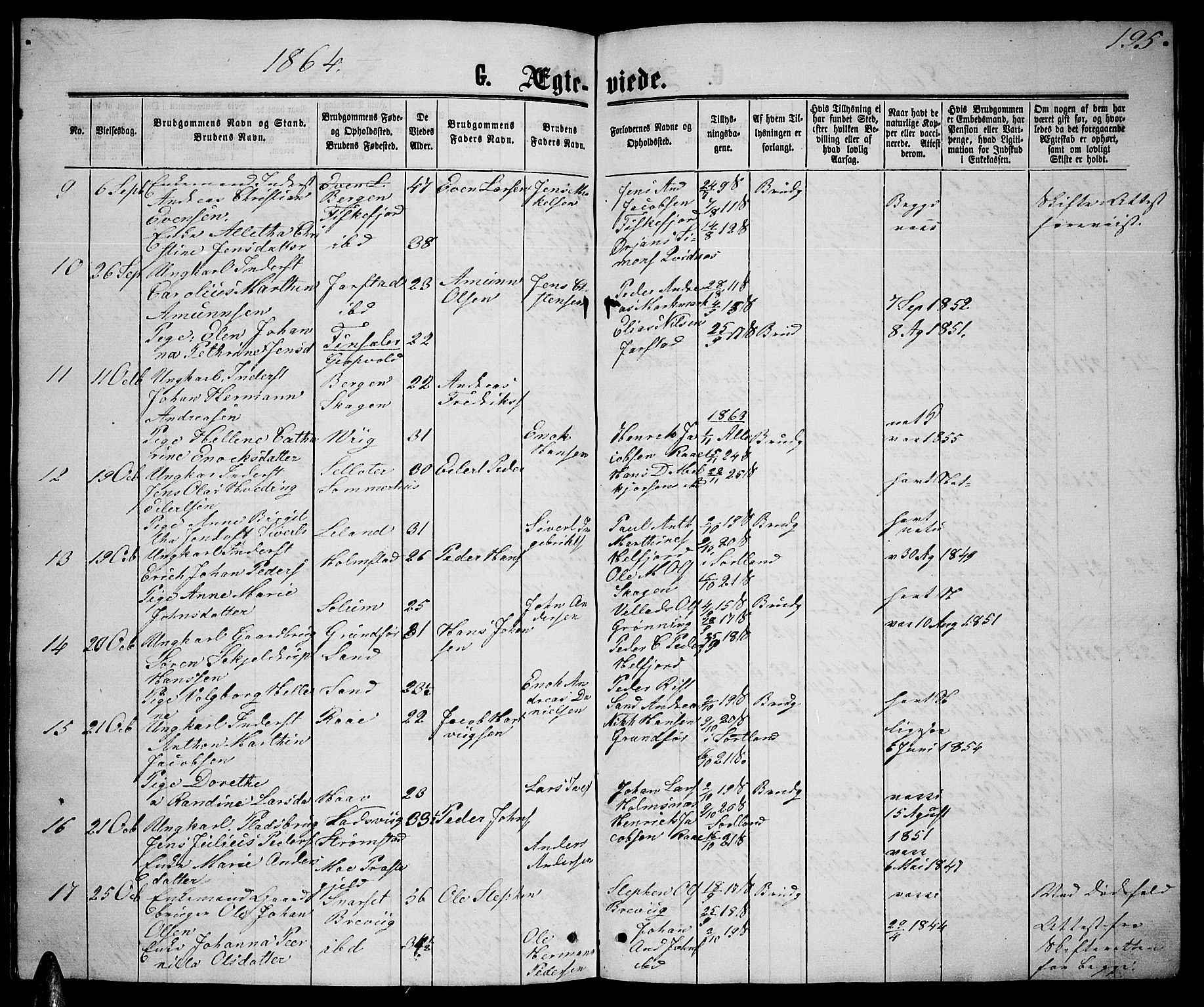 Ministerialprotokoller, klokkerbøker og fødselsregistre - Nordland, AV/SAT-A-1459/888/L1266: Klokkerbok nr. 888C04, 1864-1877, s. 195