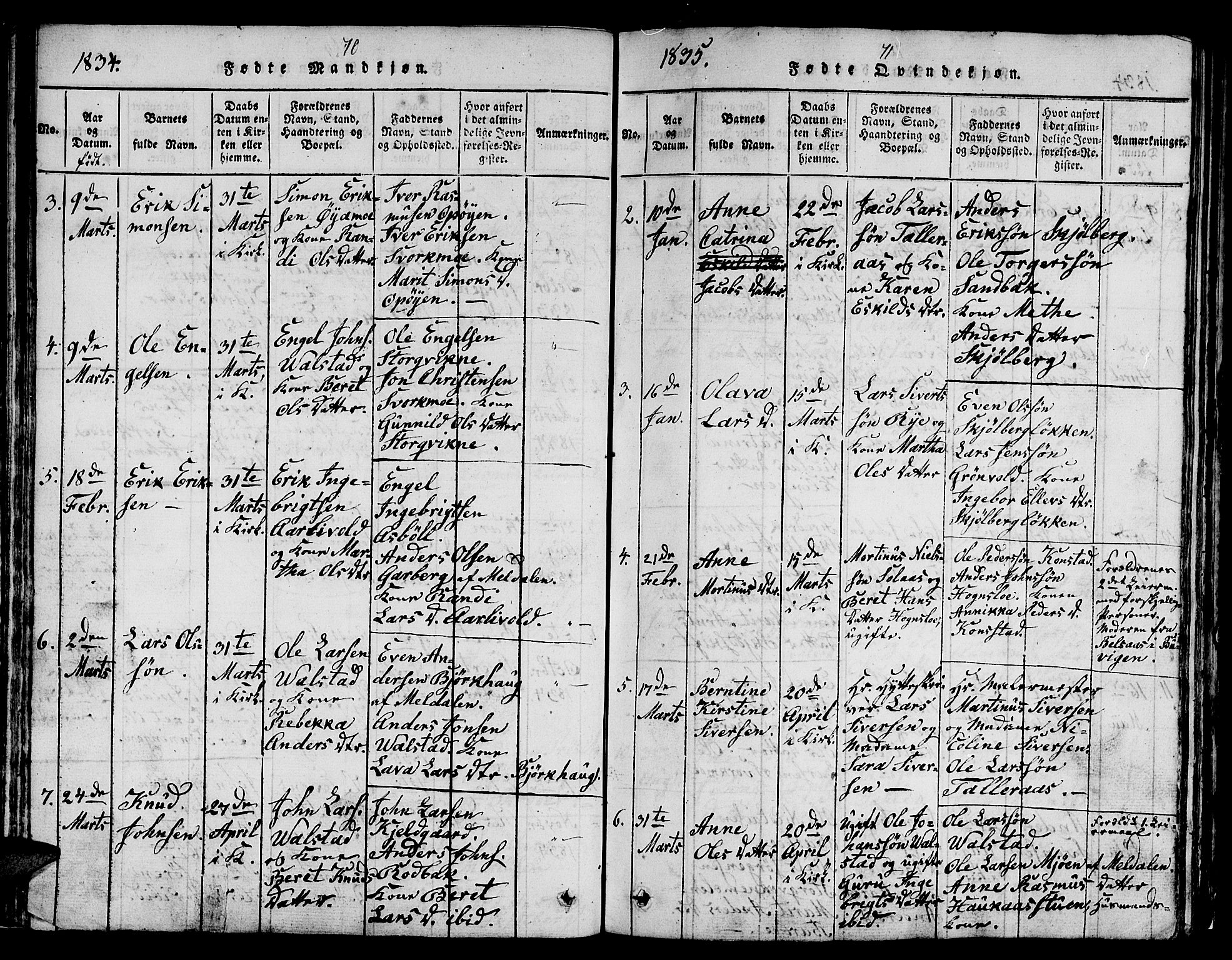 Ministerialprotokoller, klokkerbøker og fødselsregistre - Sør-Trøndelag, AV/SAT-A-1456/671/L0842: Klokkerbok nr. 671C01, 1816-1867, s. 70-71