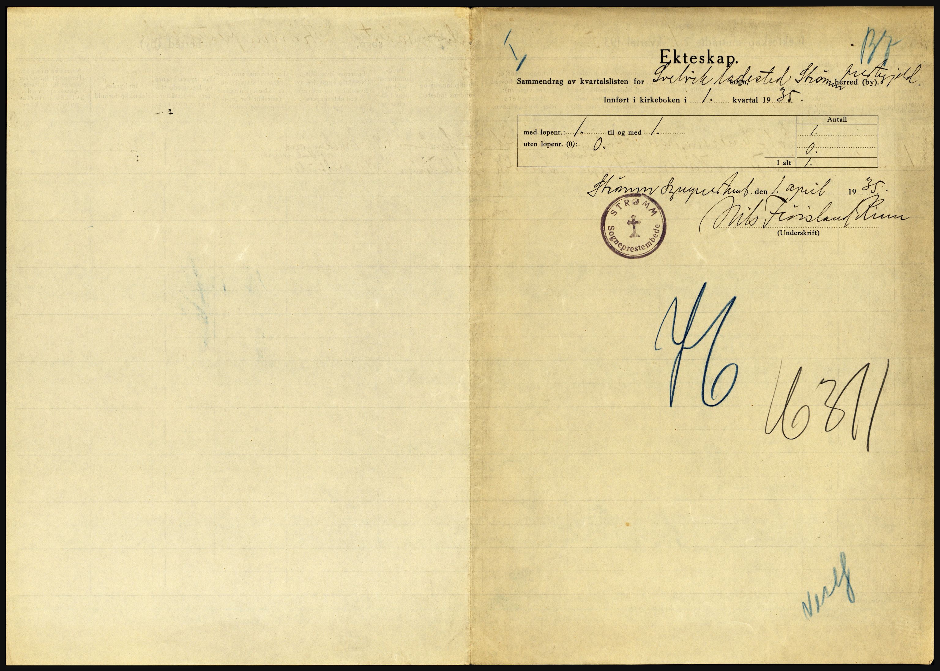 Statistisk sentralbyrå, Sosiodemografiske emner, Befolkning, RA/S-2228/D/Df/Dfd/Dfde/L0016: Vestfold, 1935, s. 281