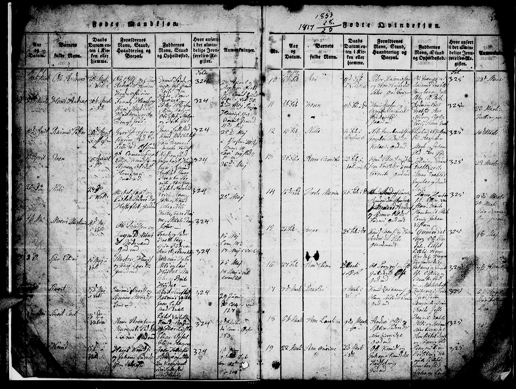 Ministerialprotokoller, klokkerbøker og fødselsregistre - Møre og Romsdal, AV/SAT-A-1454/511/L0155: Klokkerbok nr. 511C01, 1817-1829, s. 3