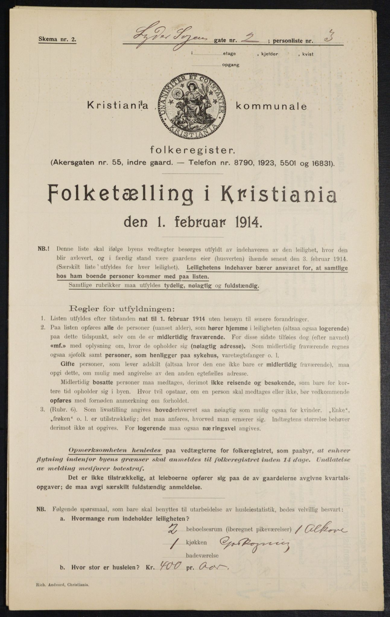 OBA, Kommunal folketelling 1.2.1914 for Kristiania, 1914, s. 58378