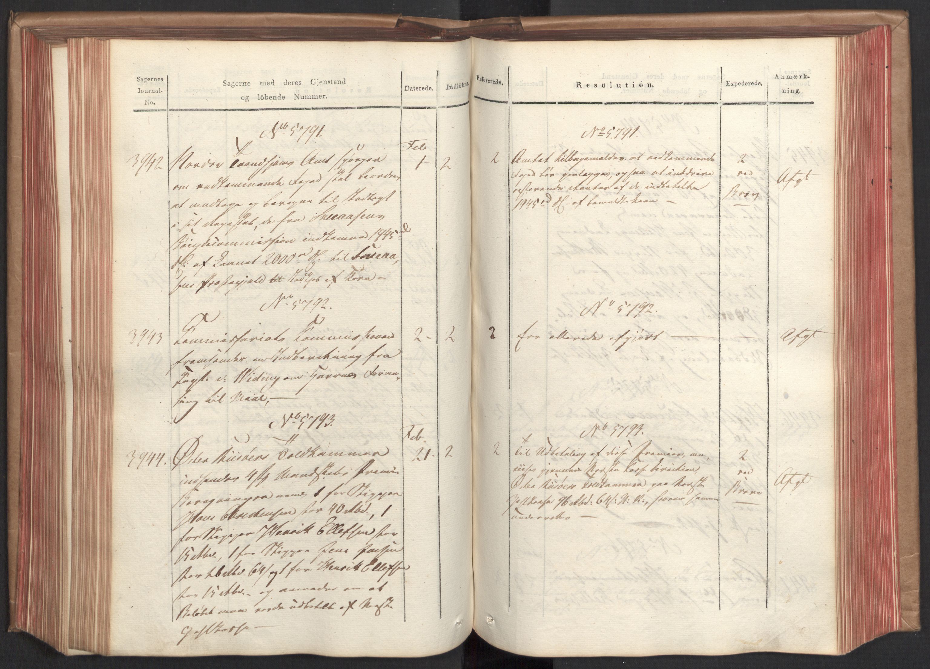 Stattholderembetet 1810-1814, 2. kontor (Kontor B), AV/RA-EA-5432/Ab/L0009: Referatprotokoll,  j.nr. 3539-3951,  l.nr. 5315-5800, 1813-1814, s. 202