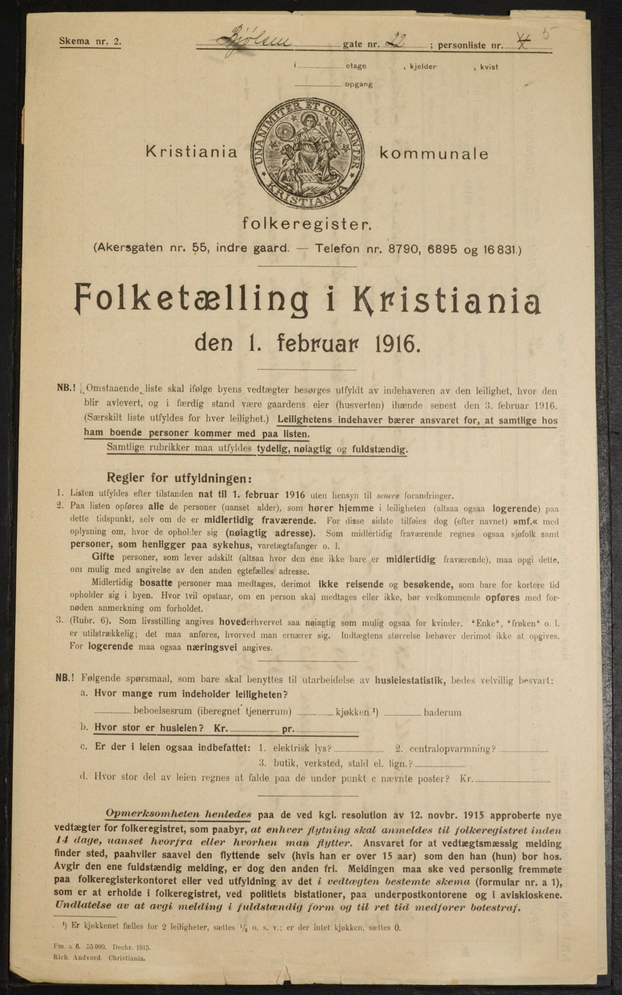 OBA, Kommunal folketelling 1.2.1916 for Kristiania, 1916, s. 6658