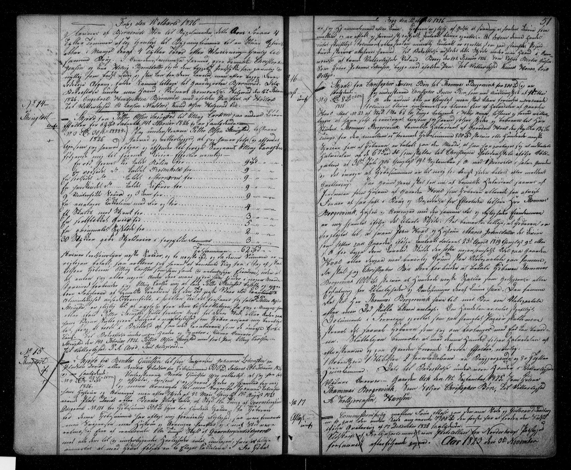 Ringerike sorenskriveri, SAKO/A-105/G/Ga/Gaa/L0020: Pantebok nr. 20, 1825-1828, s. 51