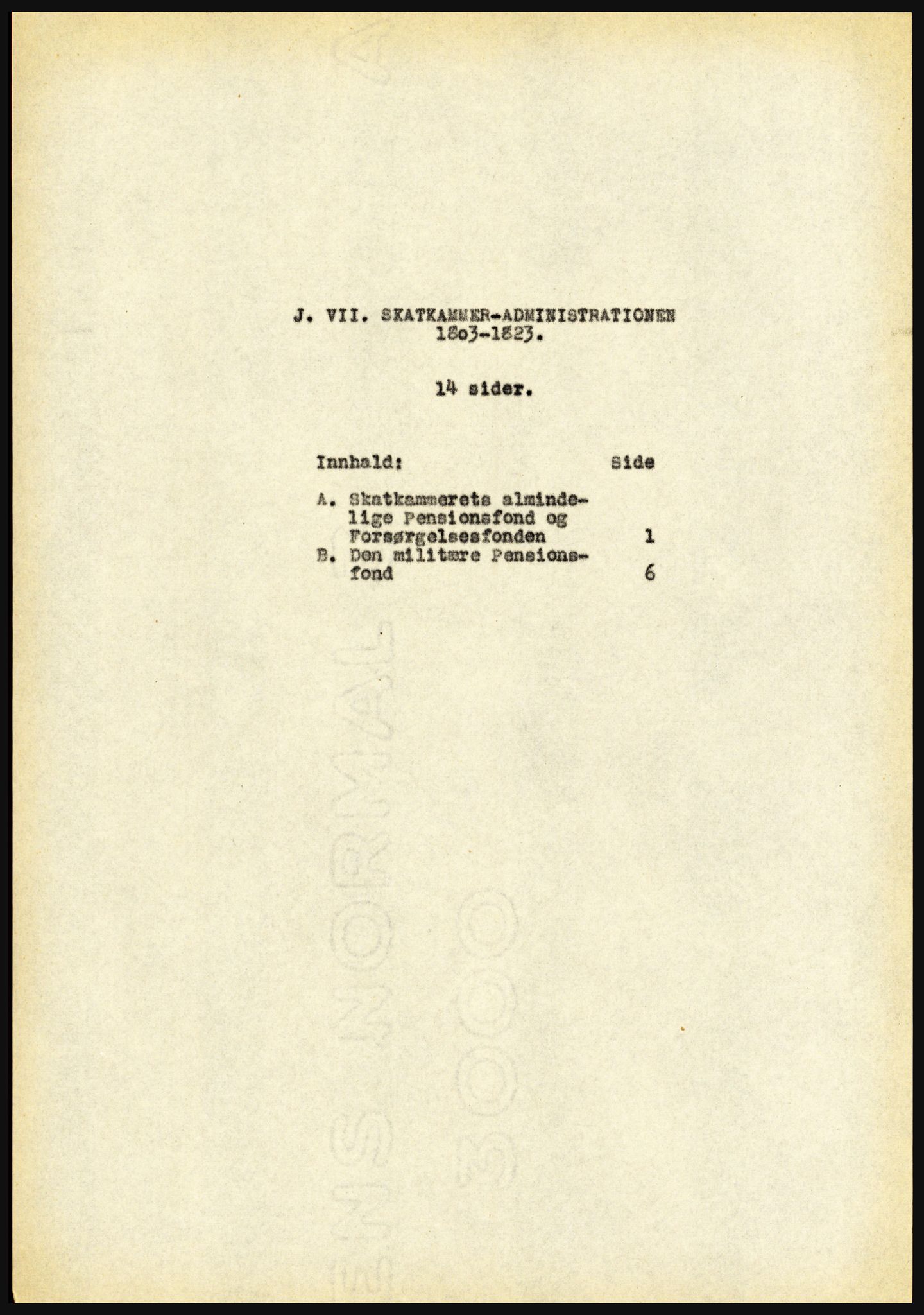 Riksarkivet, Seksjon for eldre arkiv og spesialsamlinger, AV/RA-EA-6797/H/Ha, 1953