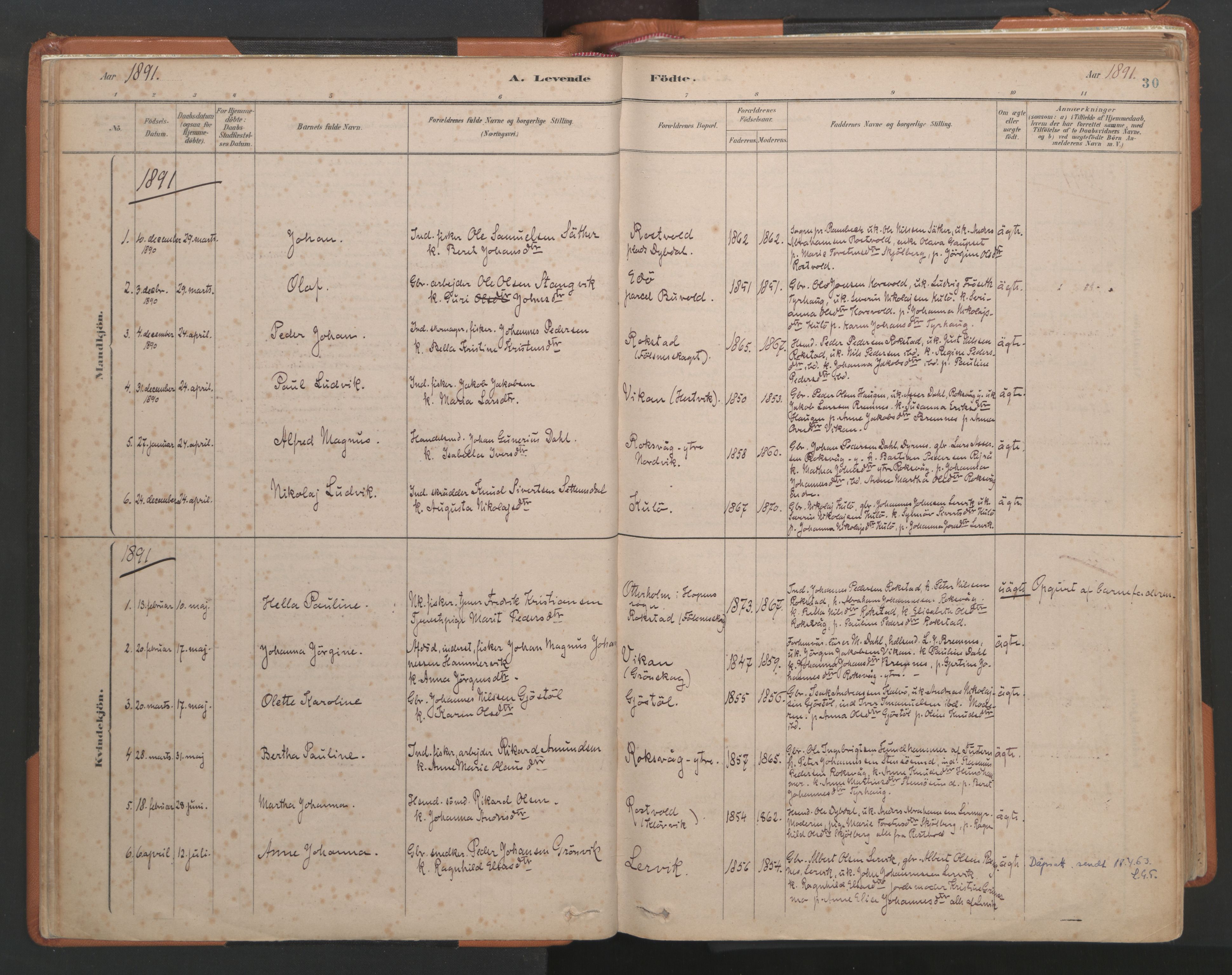 Ministerialprotokoller, klokkerbøker og fødselsregistre - Møre og Romsdal, SAT/A-1454/581/L0941: Ministerialbok nr. 581A09, 1880-1919, s. 30