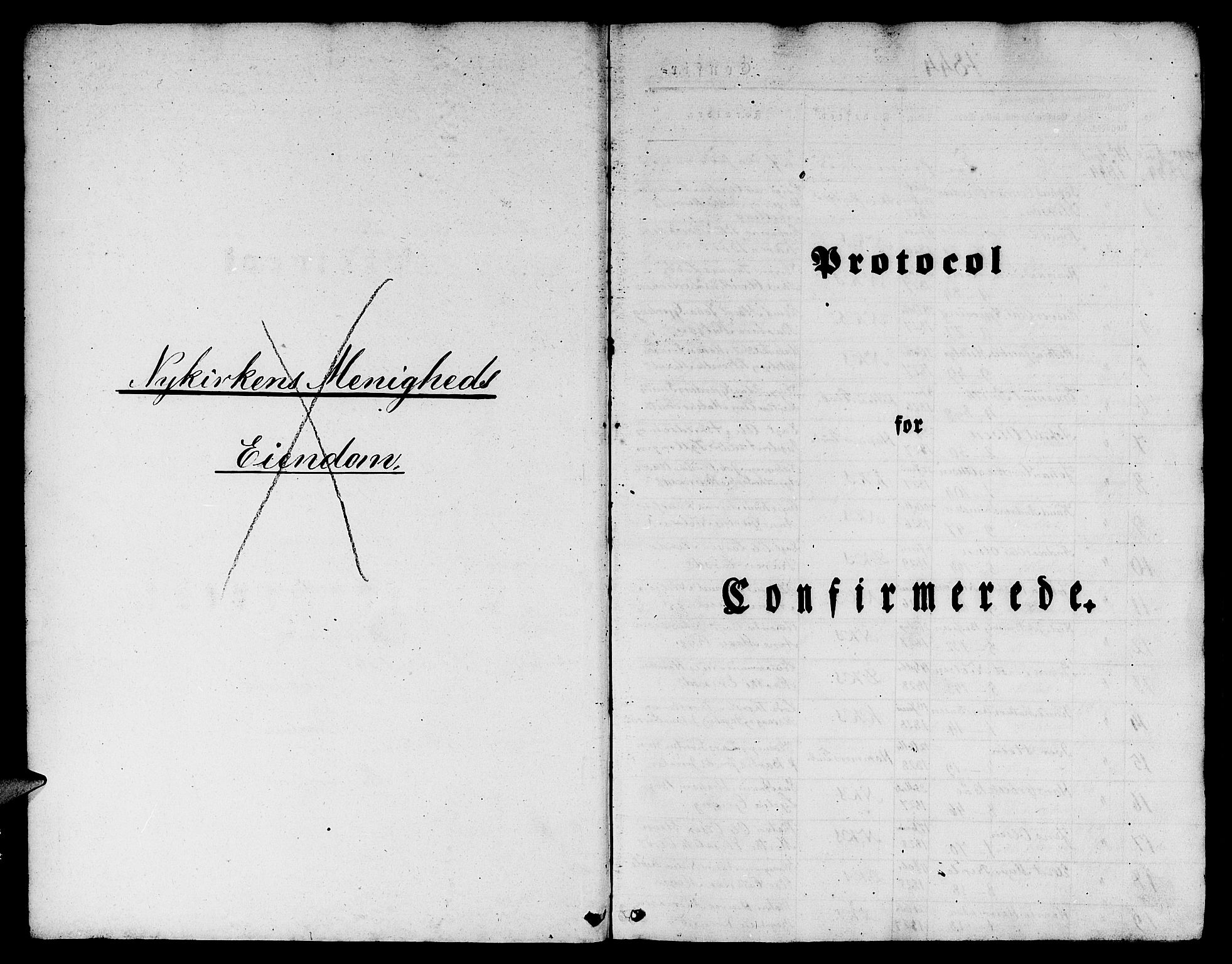 Nykirken Sokneprestembete, SAB/A-77101/H/Hab: Klokkerbok nr. C 1, 1844-1871
