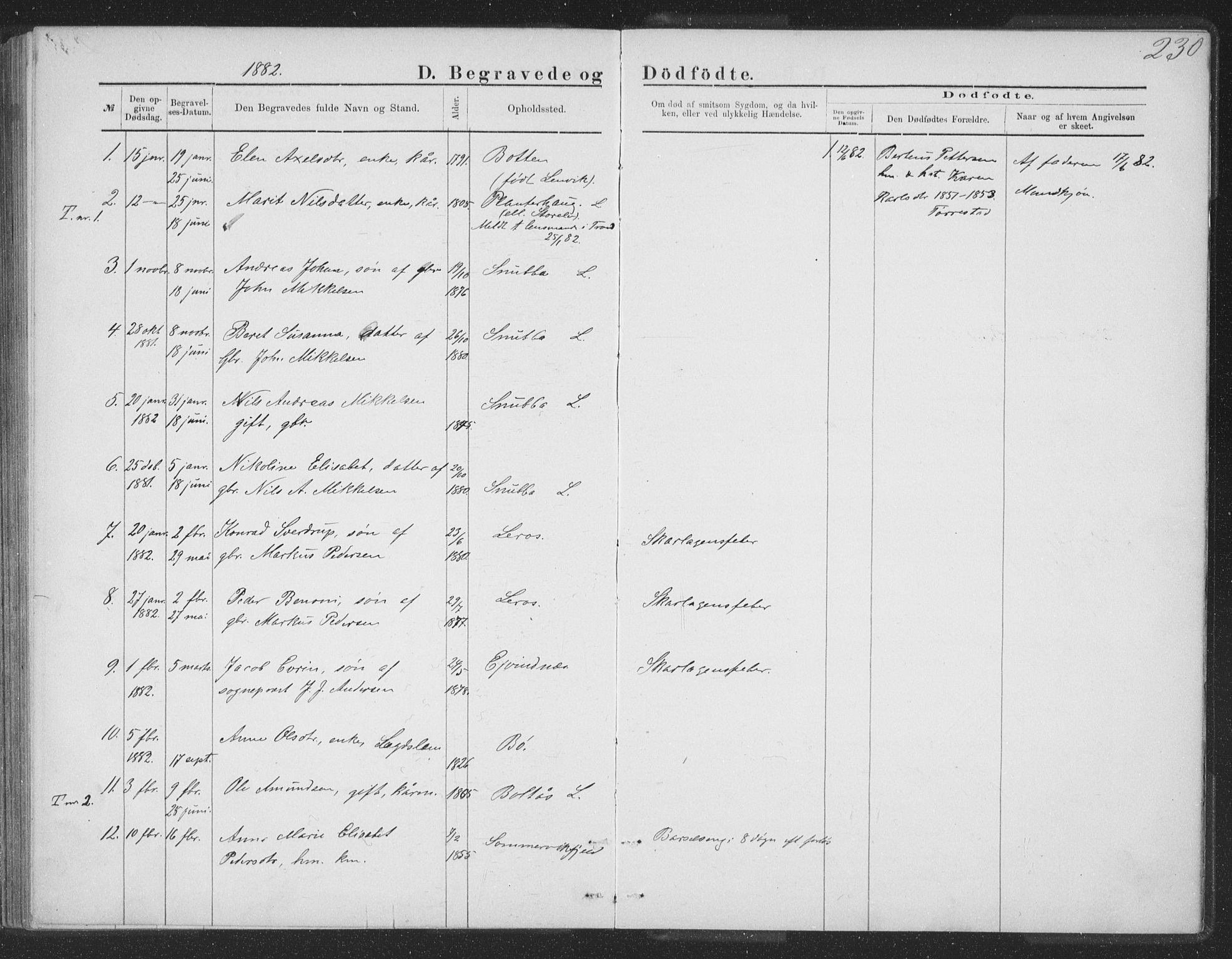 Ministerialprotokoller, klokkerbøker og fødselsregistre - Nordland, AV/SAT-A-1459/863/L0913: Klokkerbok nr. 863C03, 1877-1885, s. 230