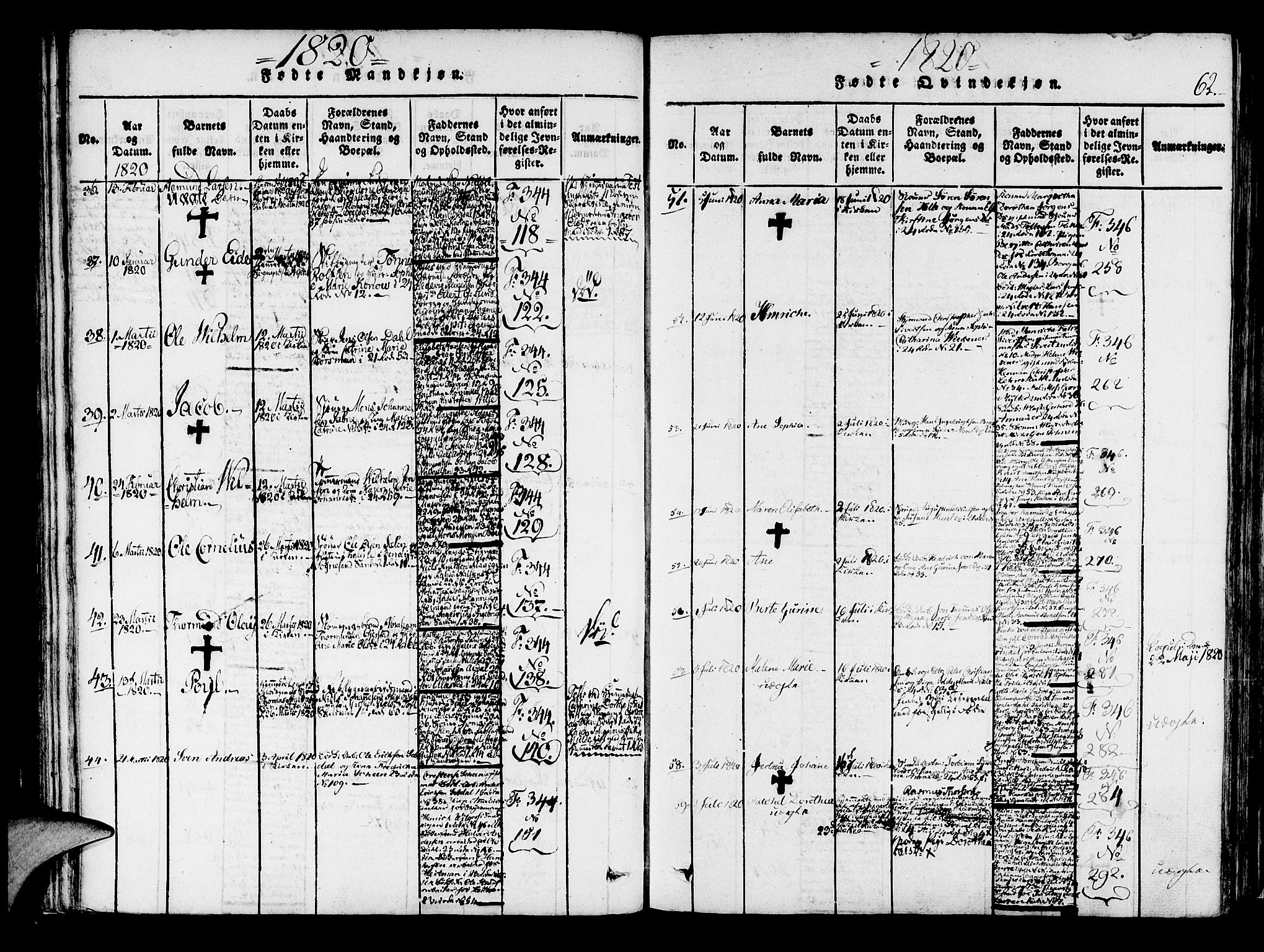 Korskirken sokneprestembete, AV/SAB-A-76101/H/Haa/L0013: Ministerialbok nr. A 13, 1815-1822, s. 62