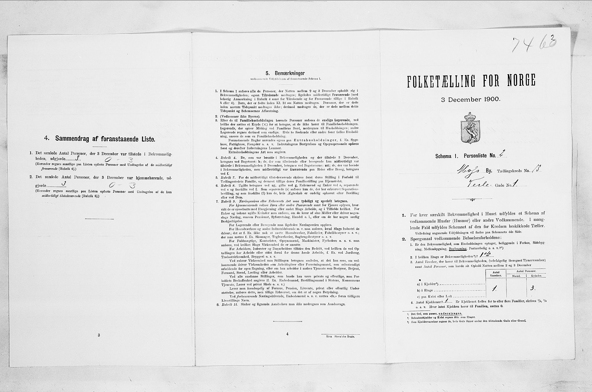 SAO, Folketelling 1900 for 0104 Moss kjøpstad, 1900