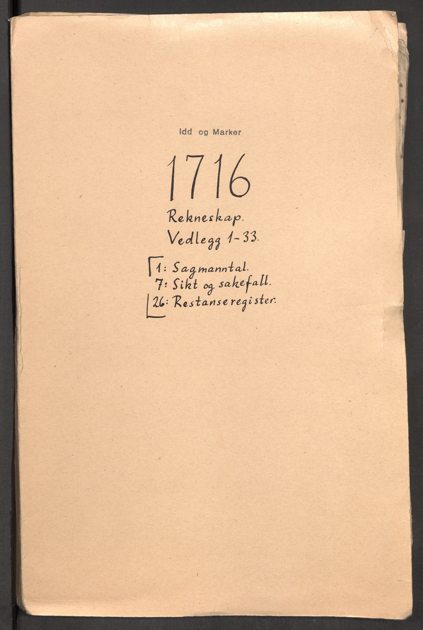 Rentekammeret inntil 1814, Reviderte regnskaper, Fogderegnskap, RA/EA-4092/R01/L0023: Fogderegnskap Idd og Marker, 1715-1716, s. 271