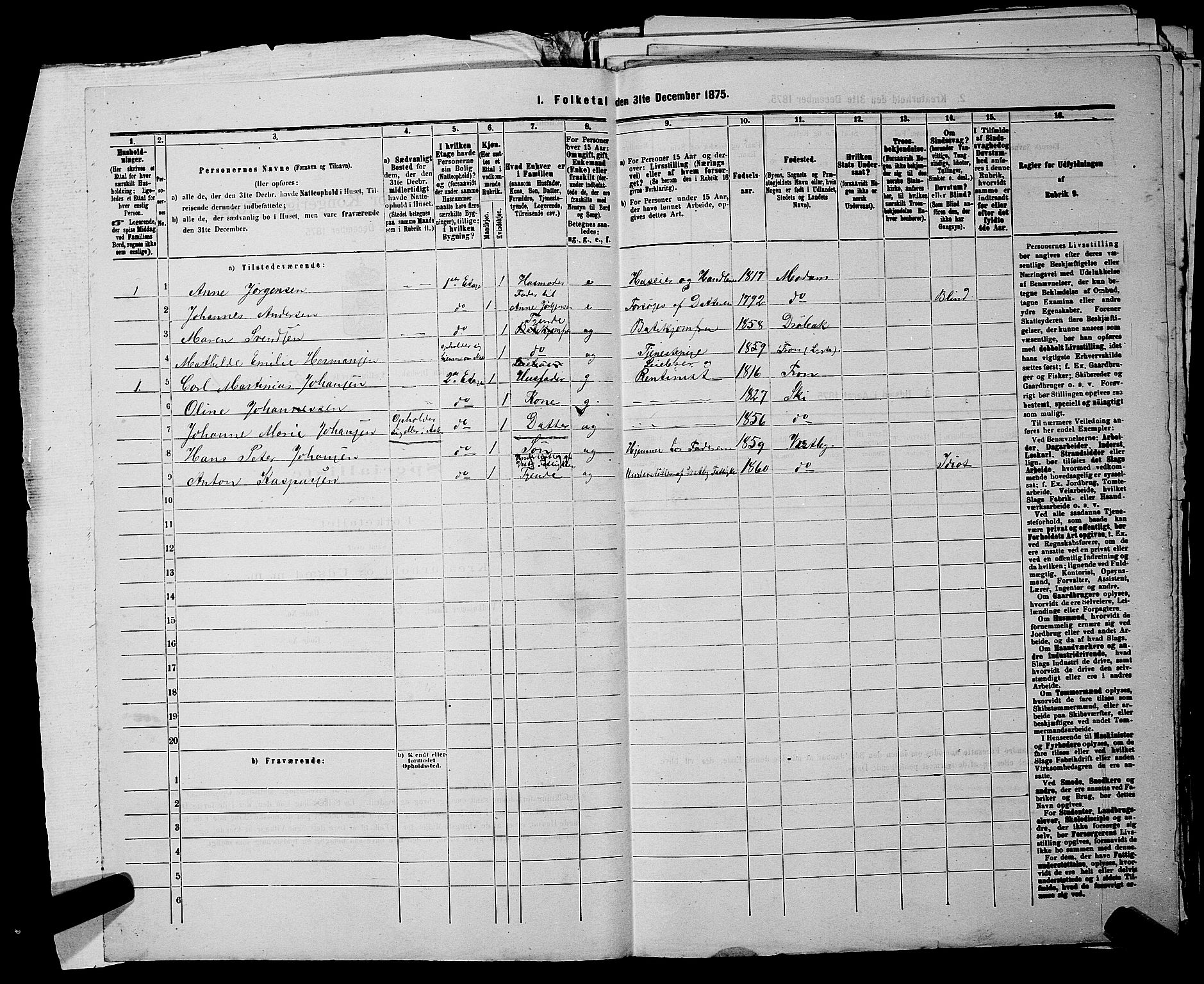 RA, Folketelling 1875 for 0203B Drøbak prestegjeld, Drøbak kjøpstad, 1875, s. 470