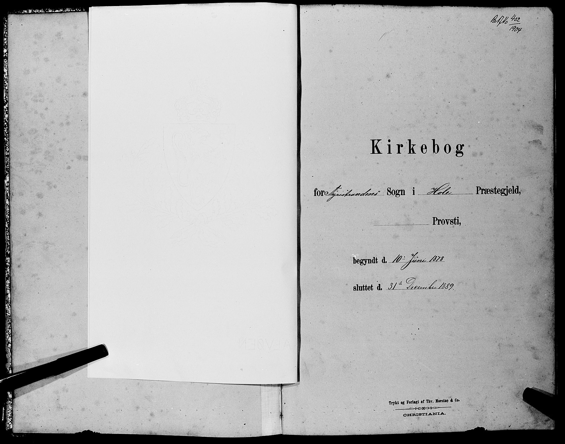 Hole kirkebøker, SAKO/A-228/G/Gb/L0002: Klokkerbok nr. II 2, 1878-1889