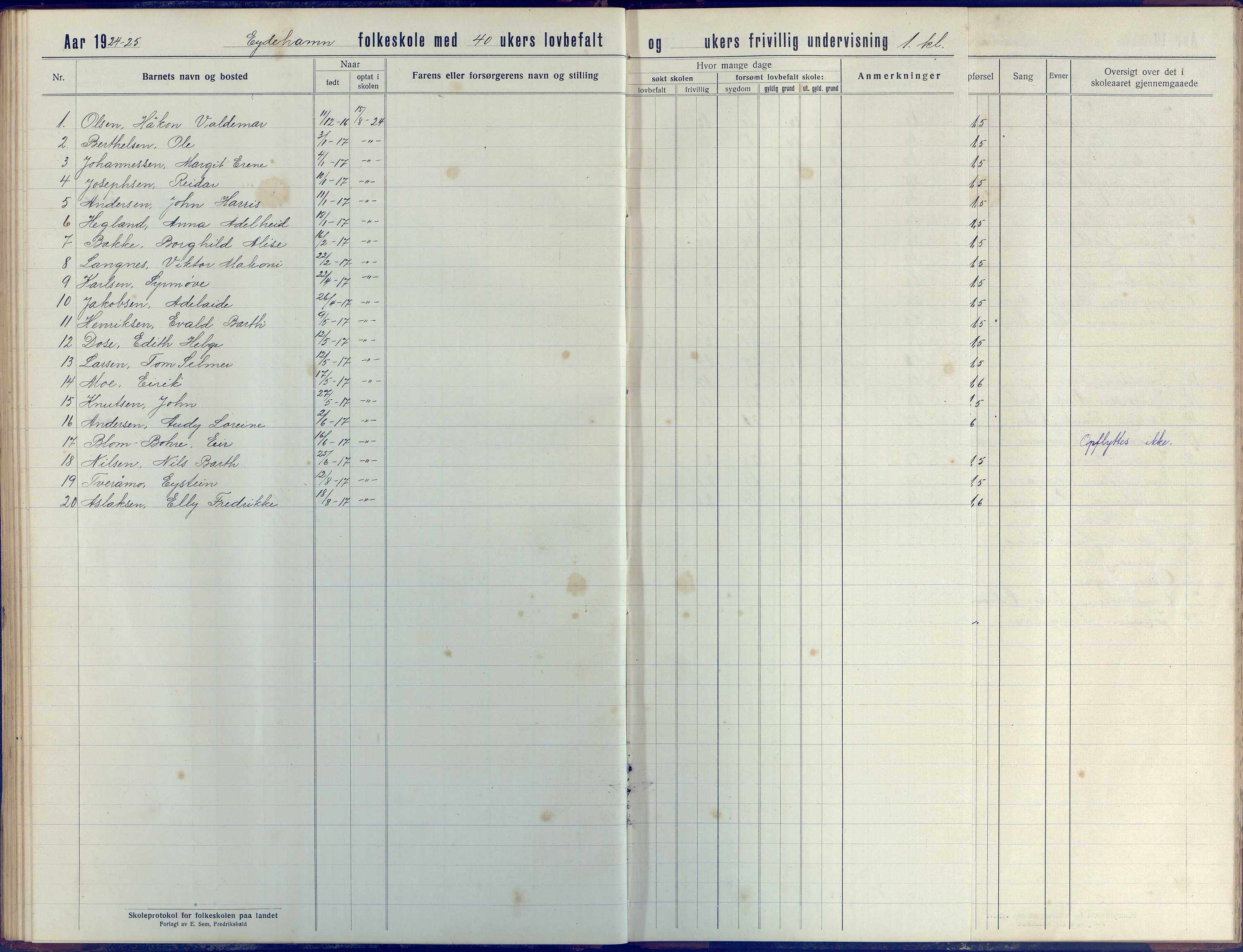 Stokken kommune, AAKS/KA0917-PK/04/04d/L0005: Skoleprotokoll, 1916-1932